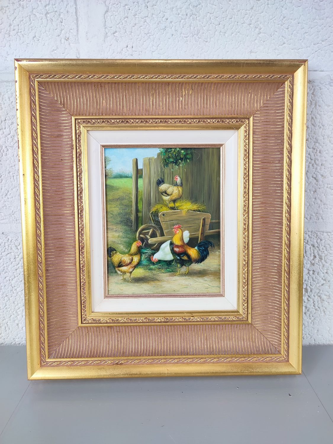 Painting with chickens