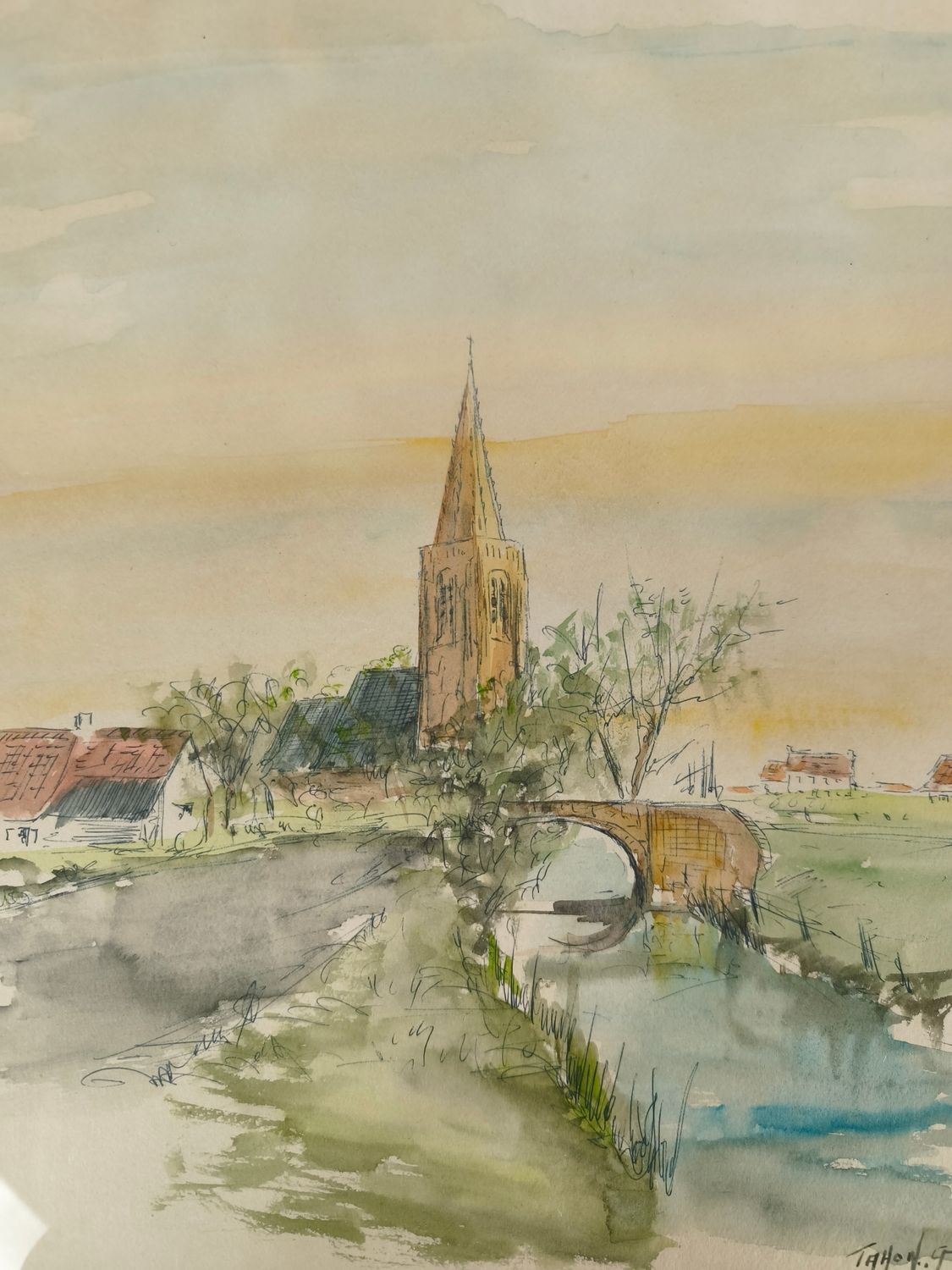 Georges Tahon - Watercolor - Oeren