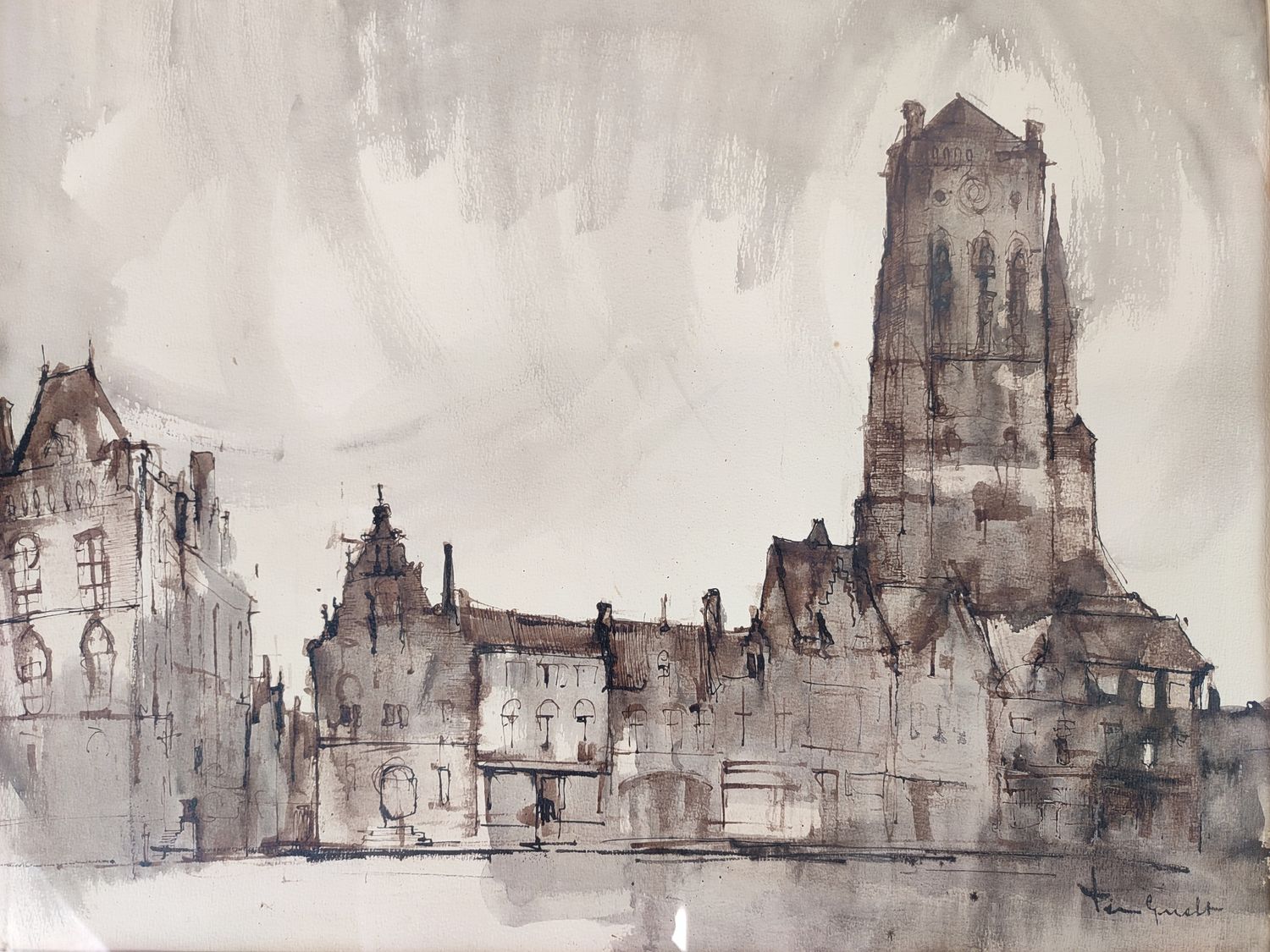 José van Gucht - watercolour - Veurne