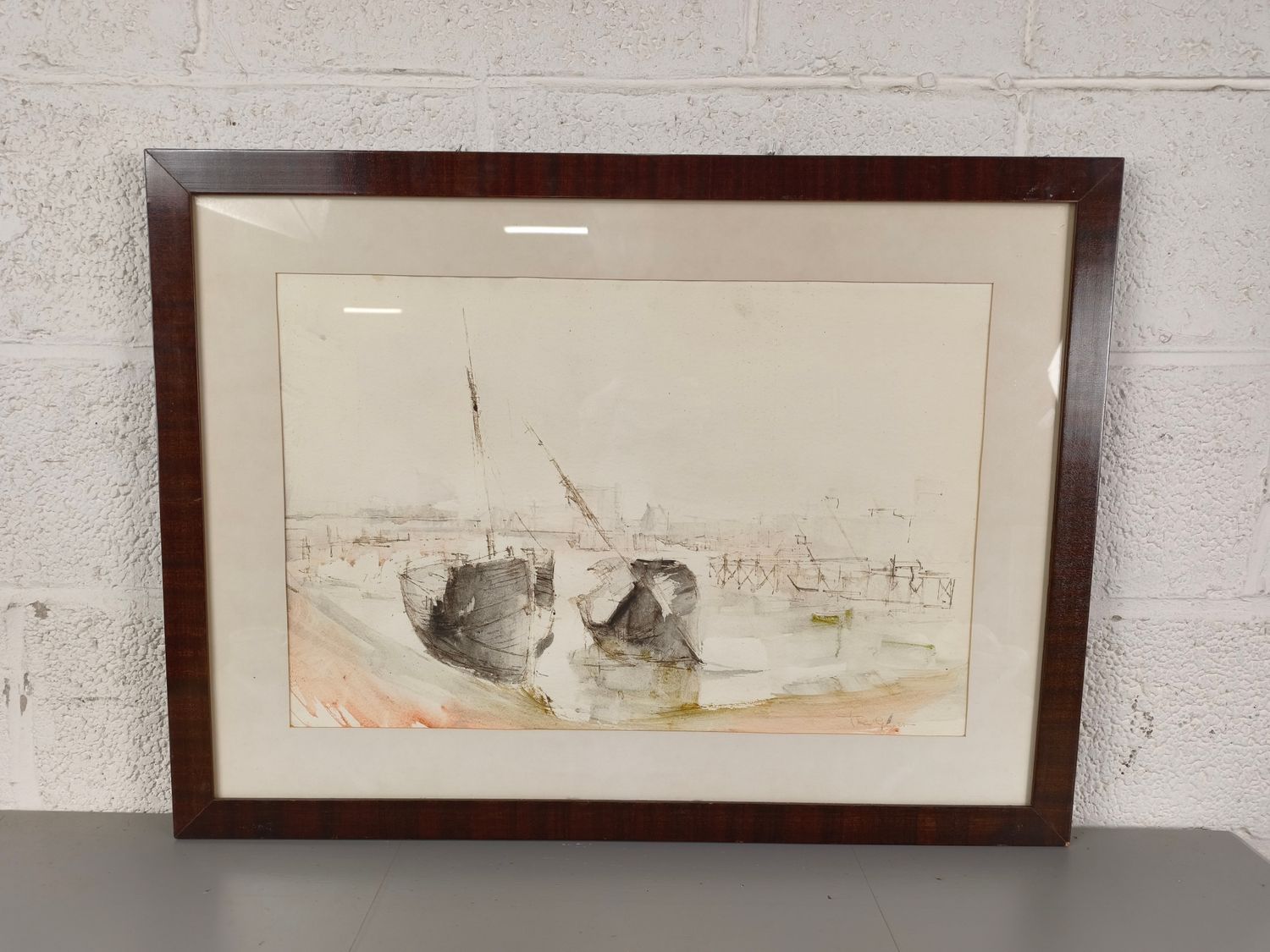 José van Gucht - watercolour - Boats on the beach