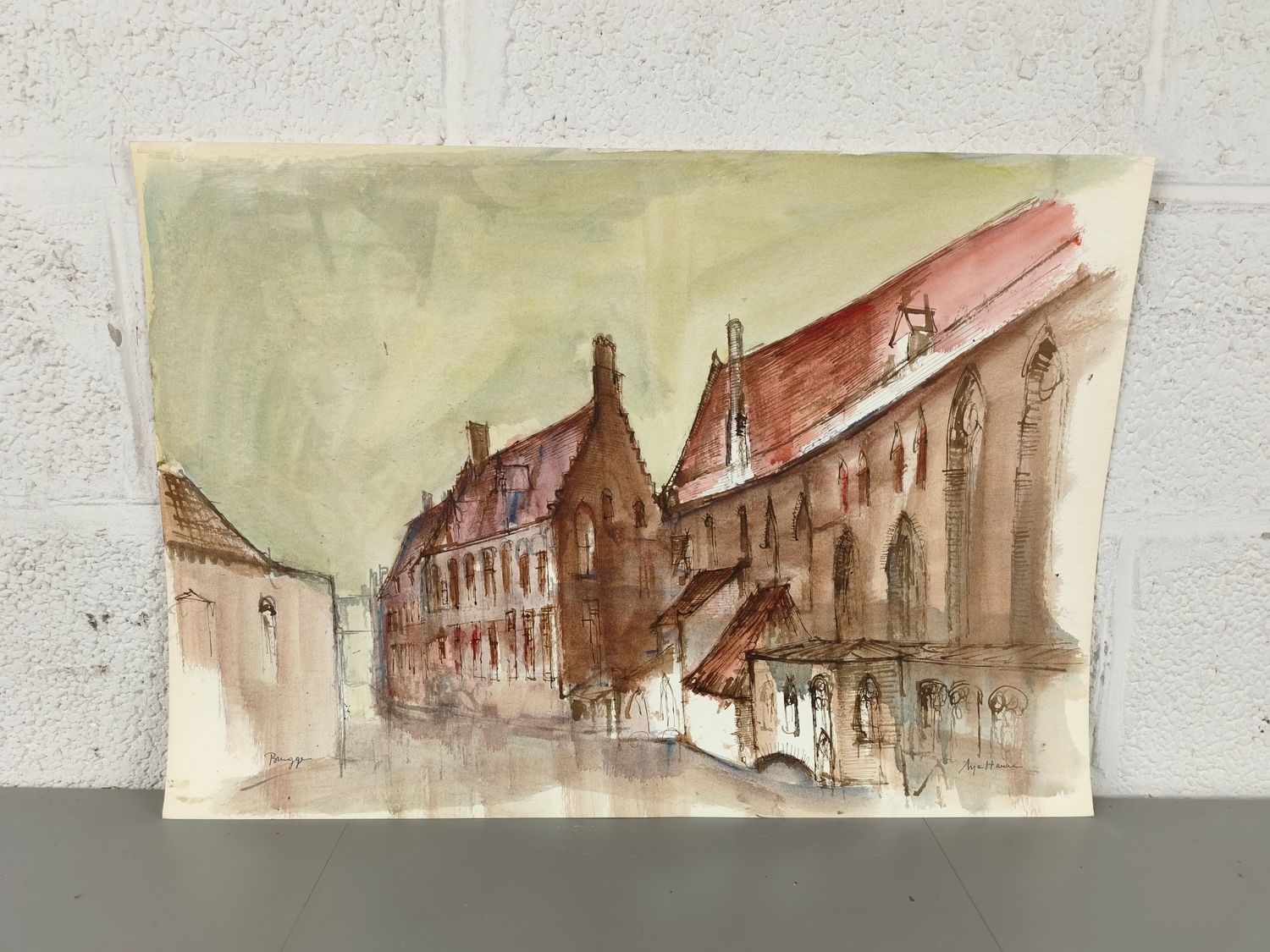 Michel Mettewie - watercolor - Bruges