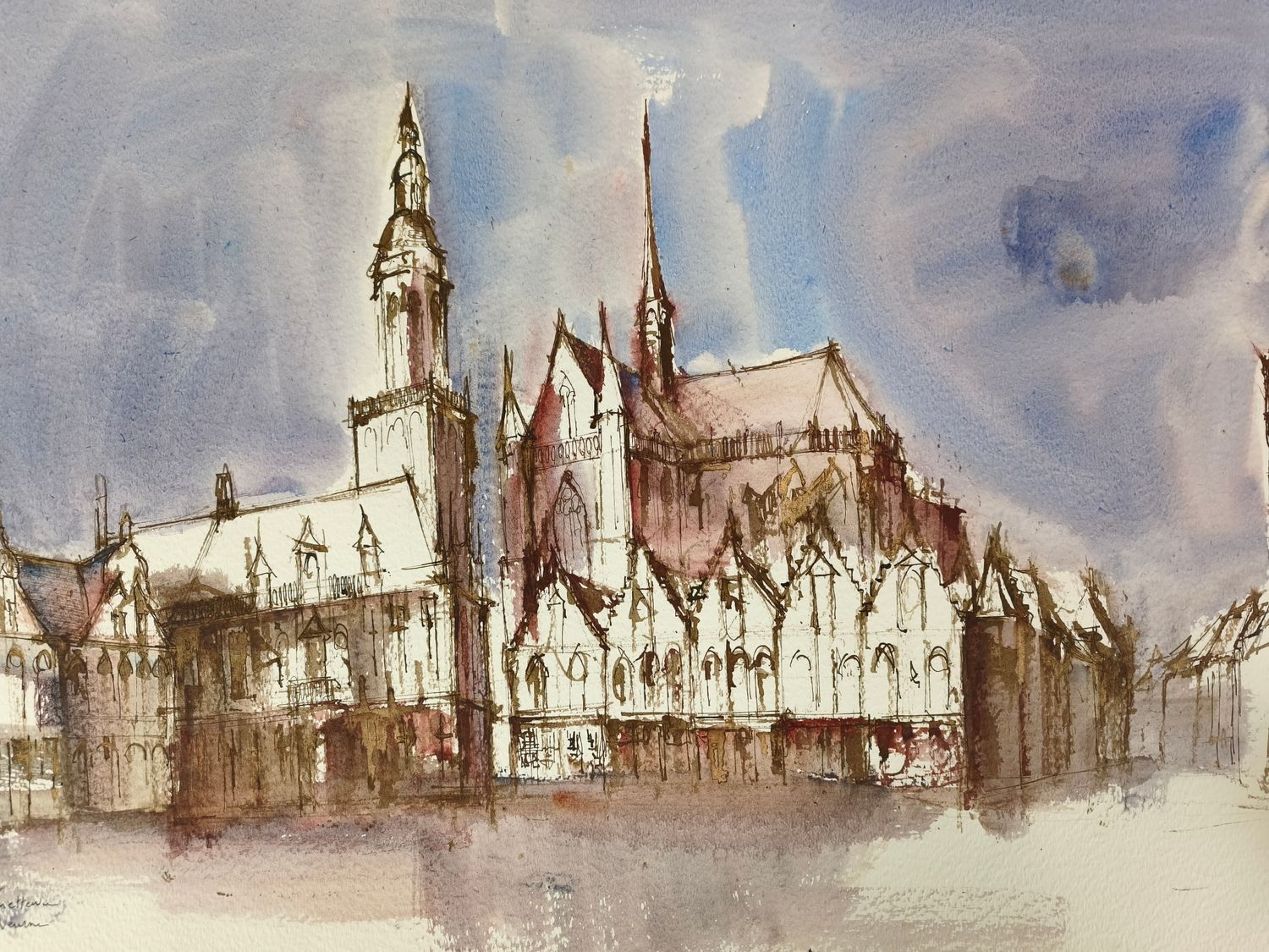 Michel Mettewie - watercolor - Veurne