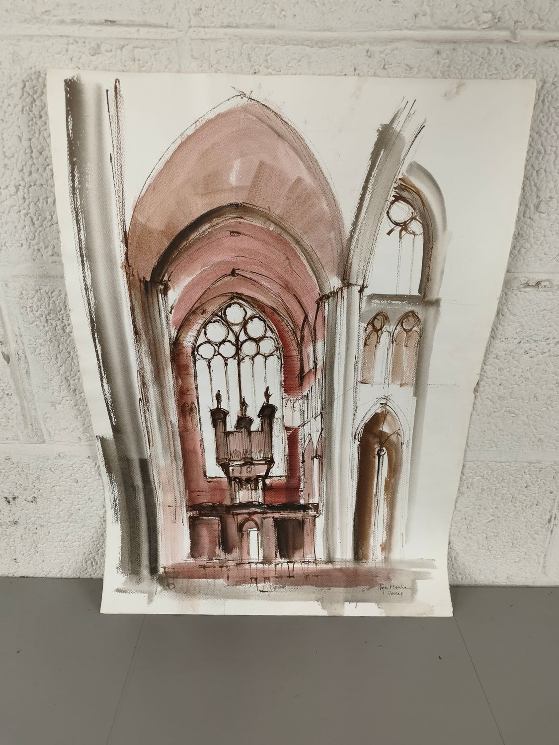 Michel Mettewie - watercolor - St. Walburga church