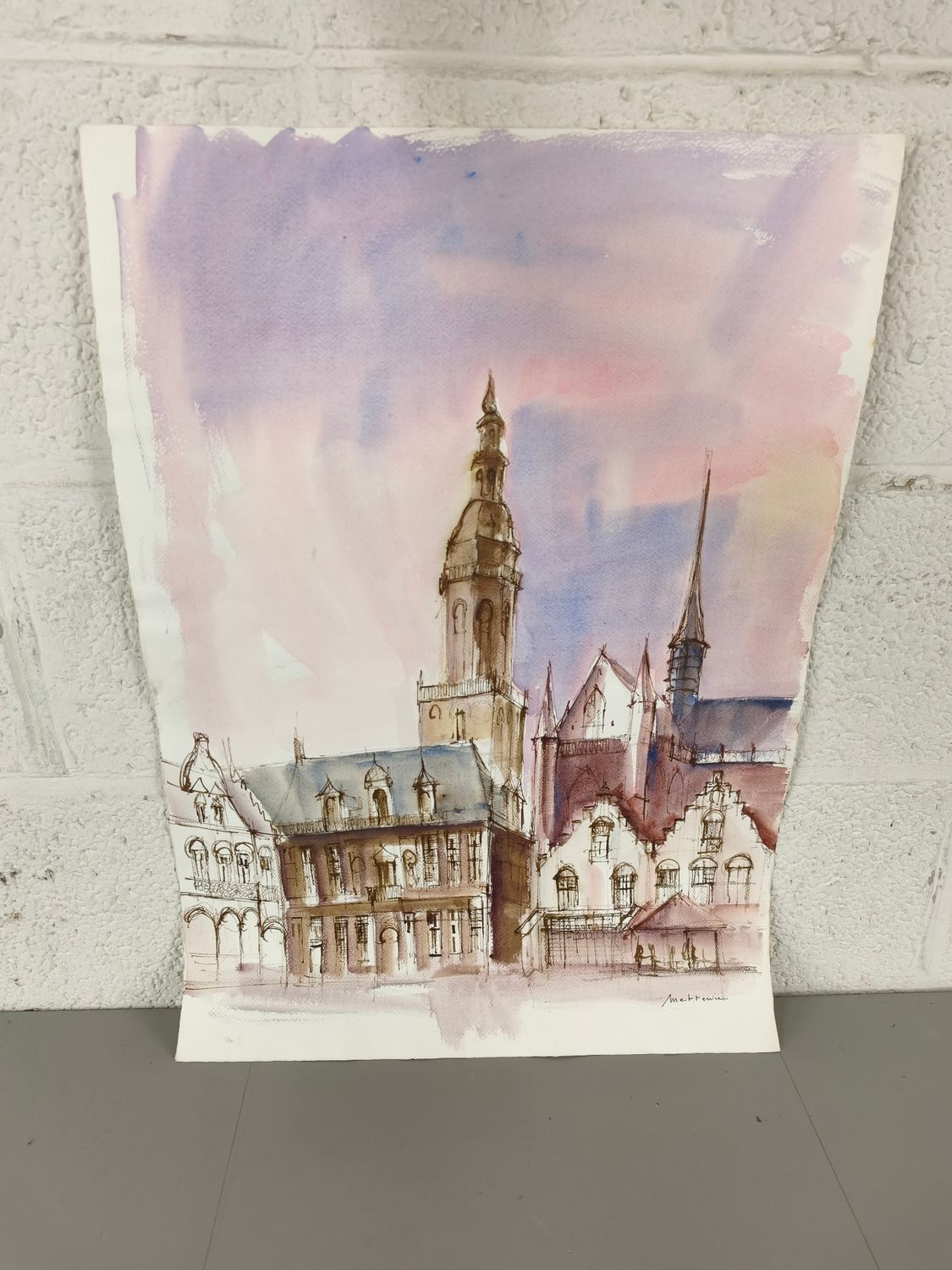 Michel Mettewie - watercolor - Veurne