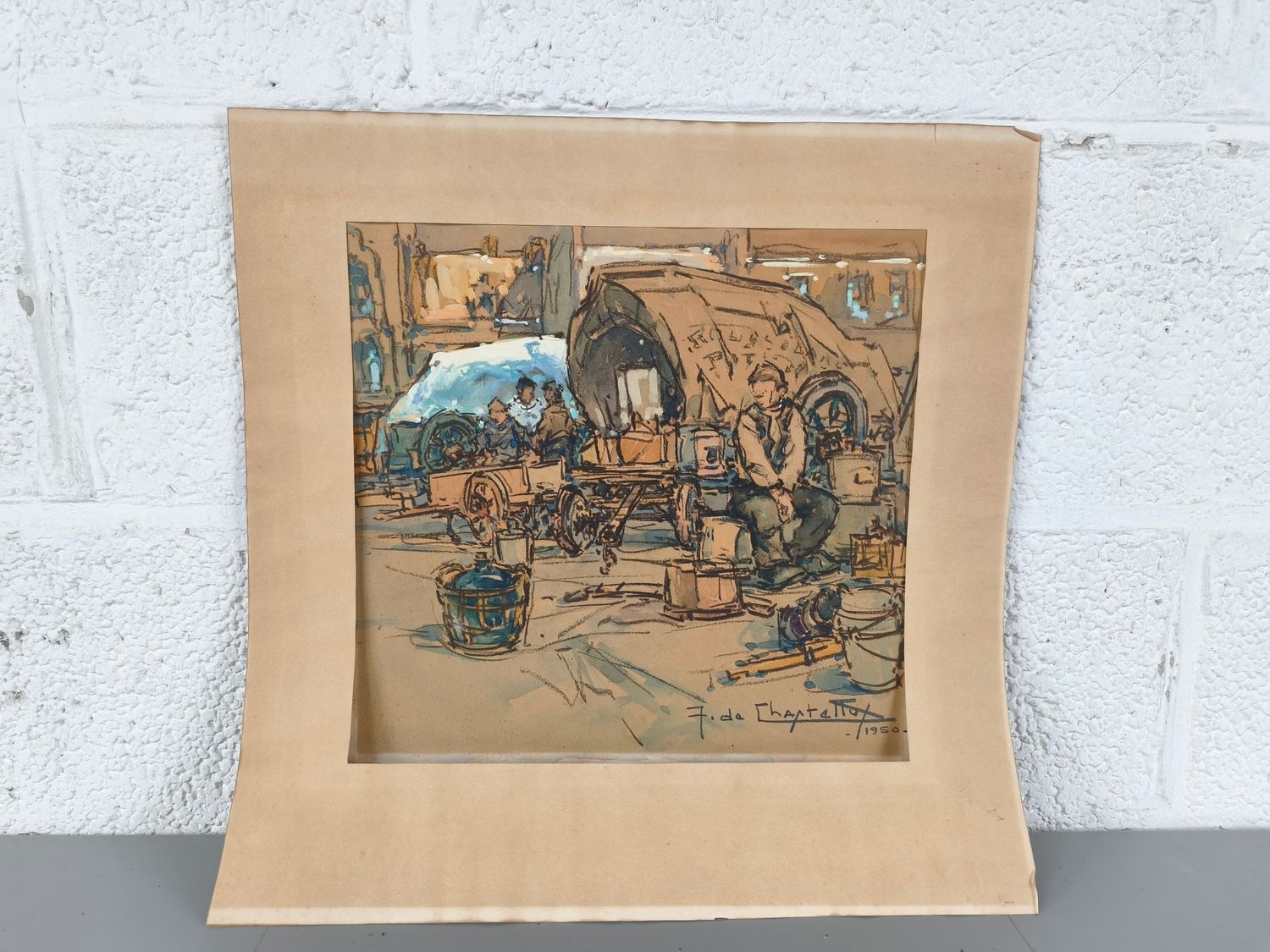 Jacques de Chastellus - watercolor -1950