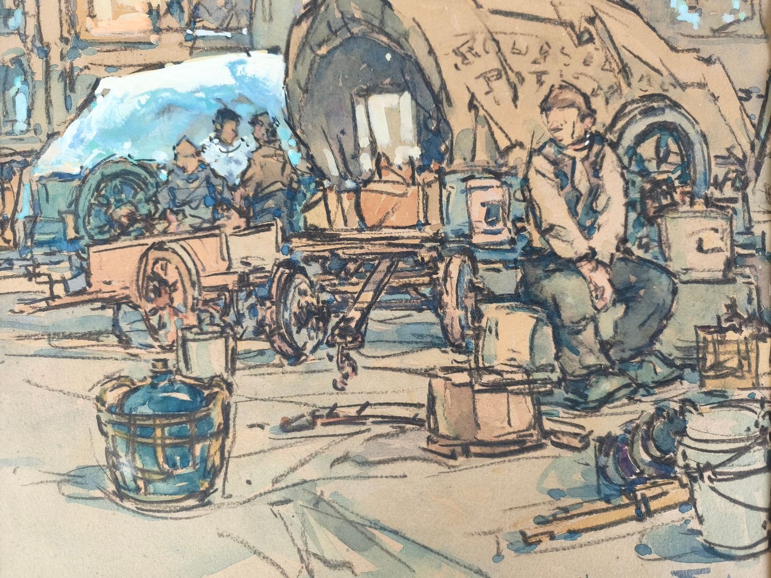 Jacques de Chastellus - watercolor -1950