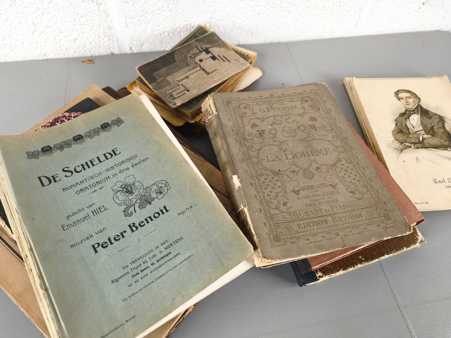 Old piano sheet music books