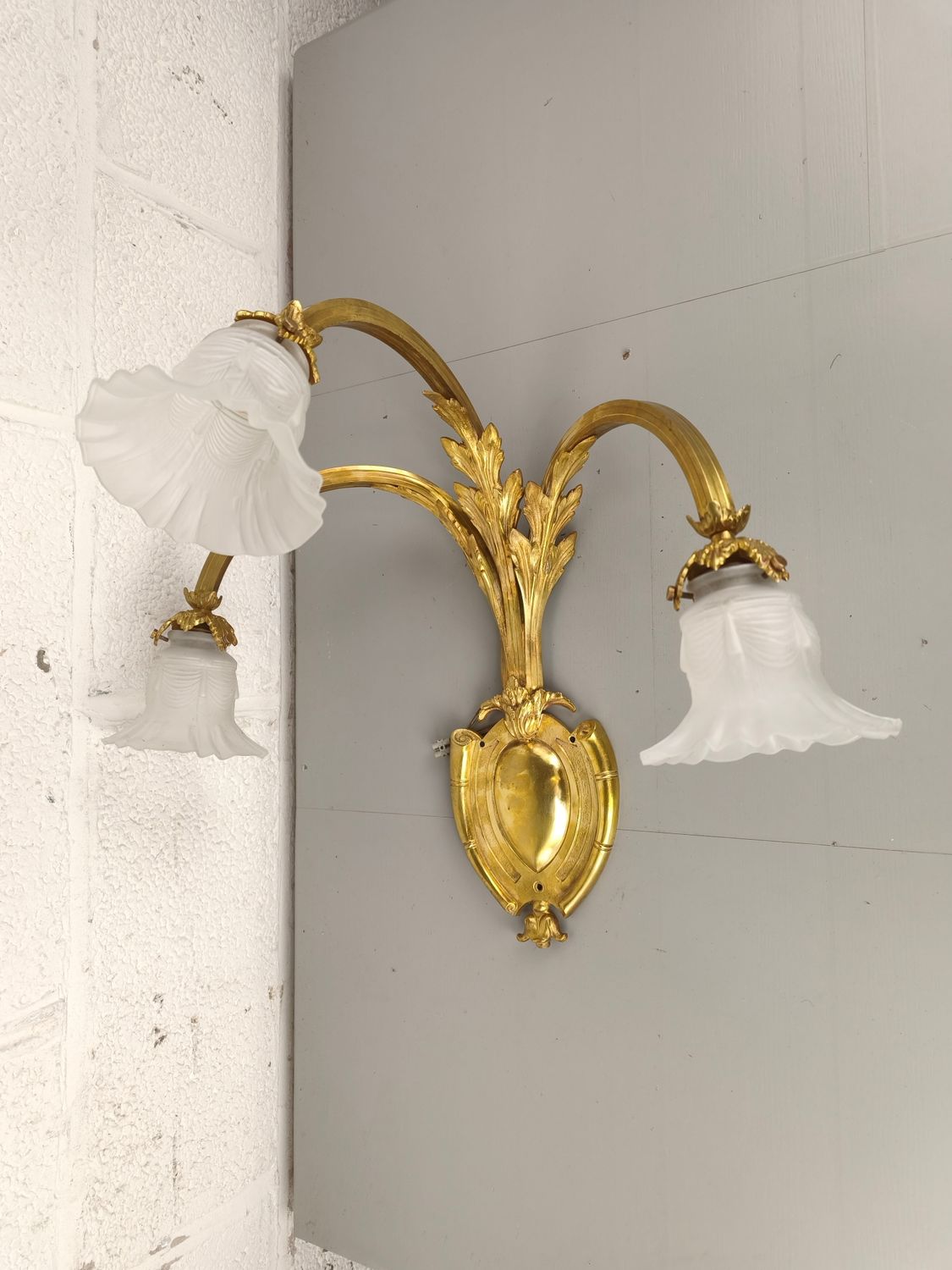 Large gilt bronze wall light