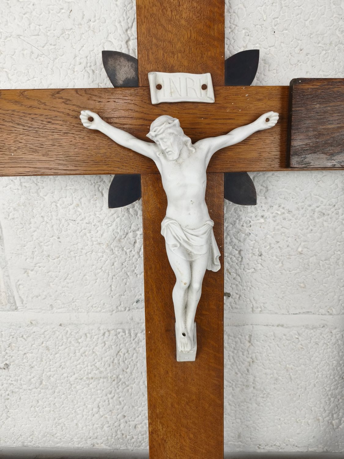 2 large wooden crucifixes