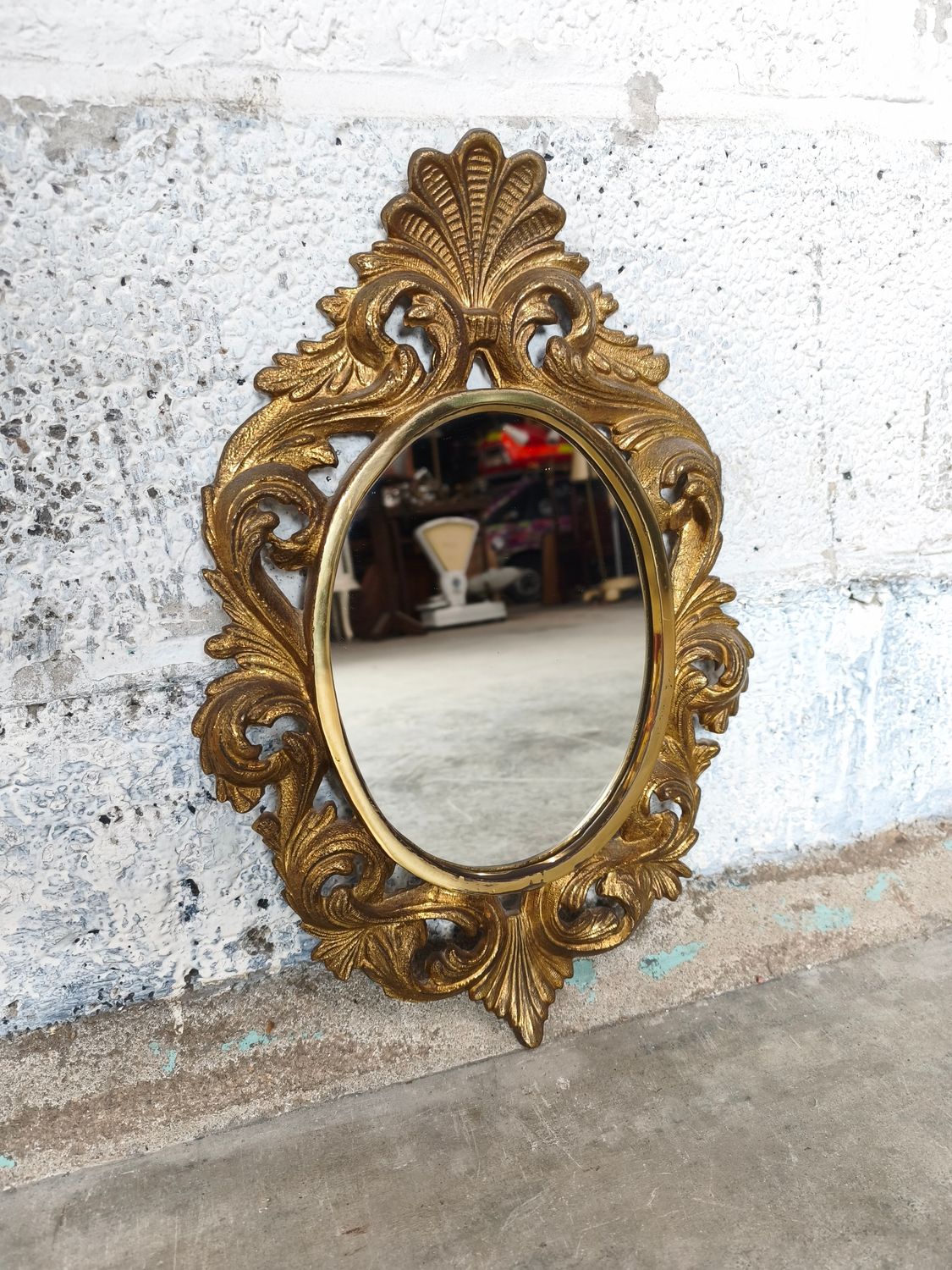 Vintage brass mirror