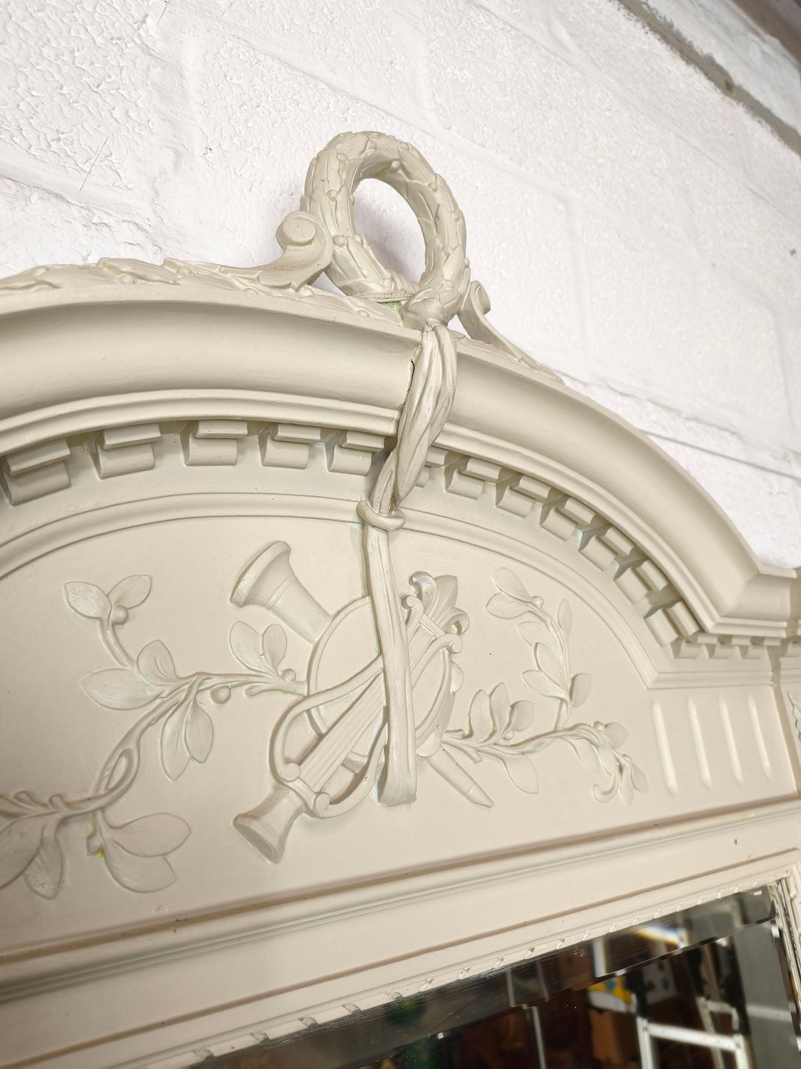 Large antique ornamented mirror