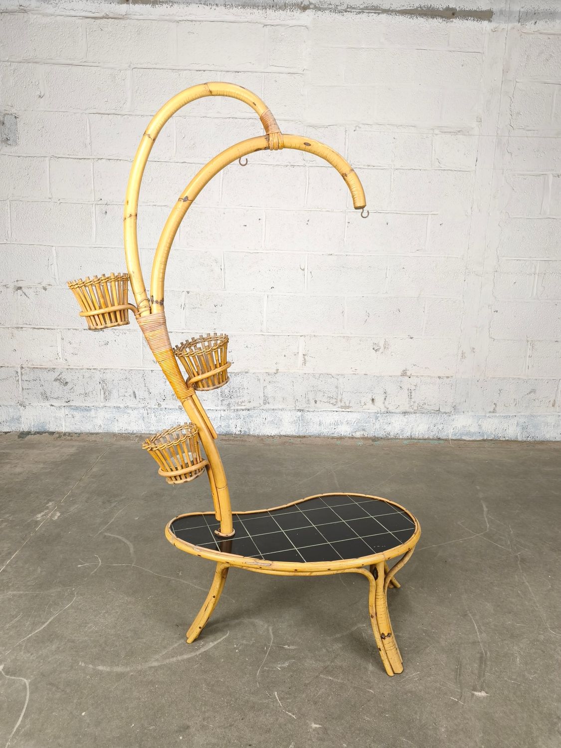 Vintage bamboo plant stand