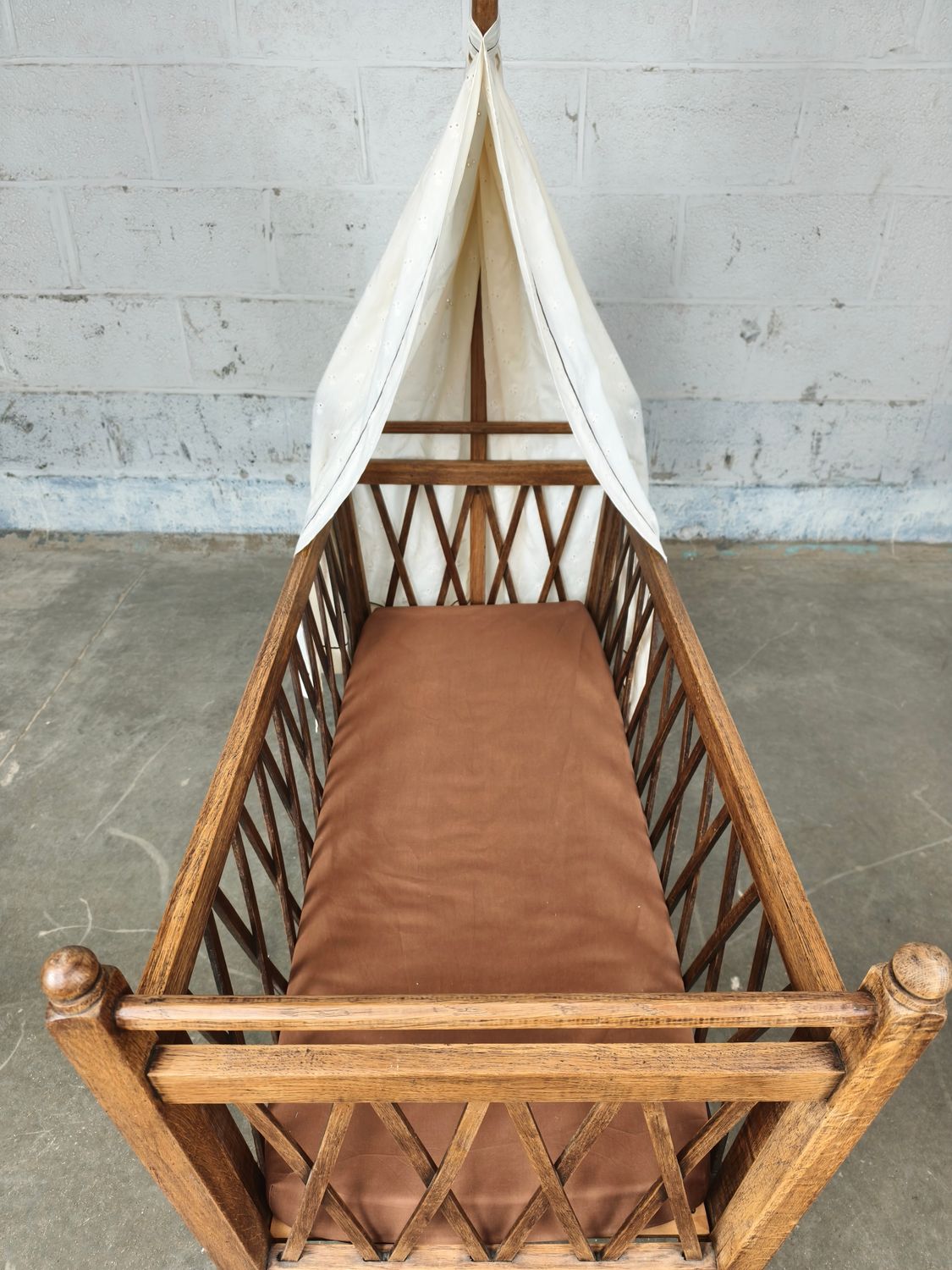 Antique oak crib