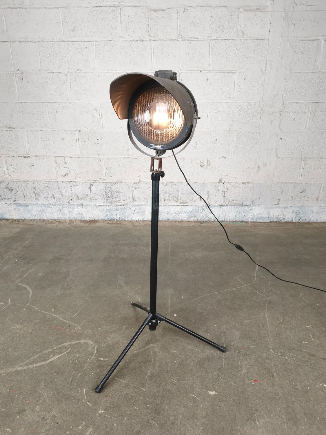 Industrial floor lamp with spot