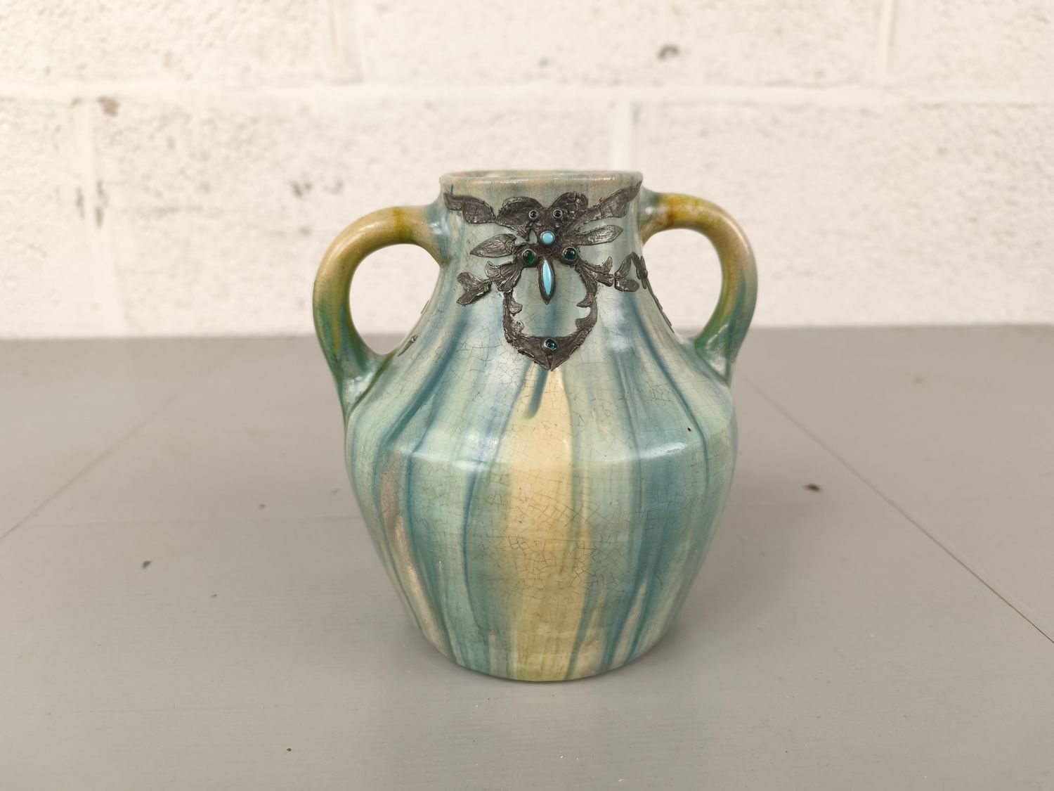 Vase in Flemish earthenware by Charles Maes