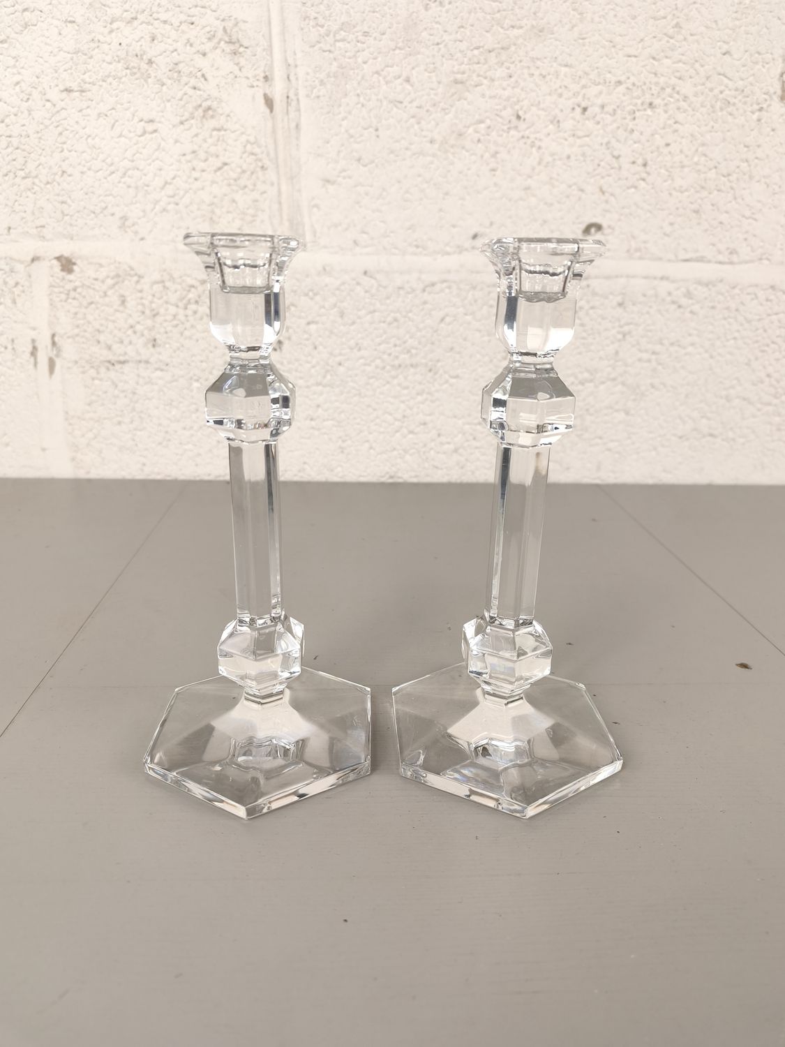 Val Saint Lambert candlesticks model Elysée
