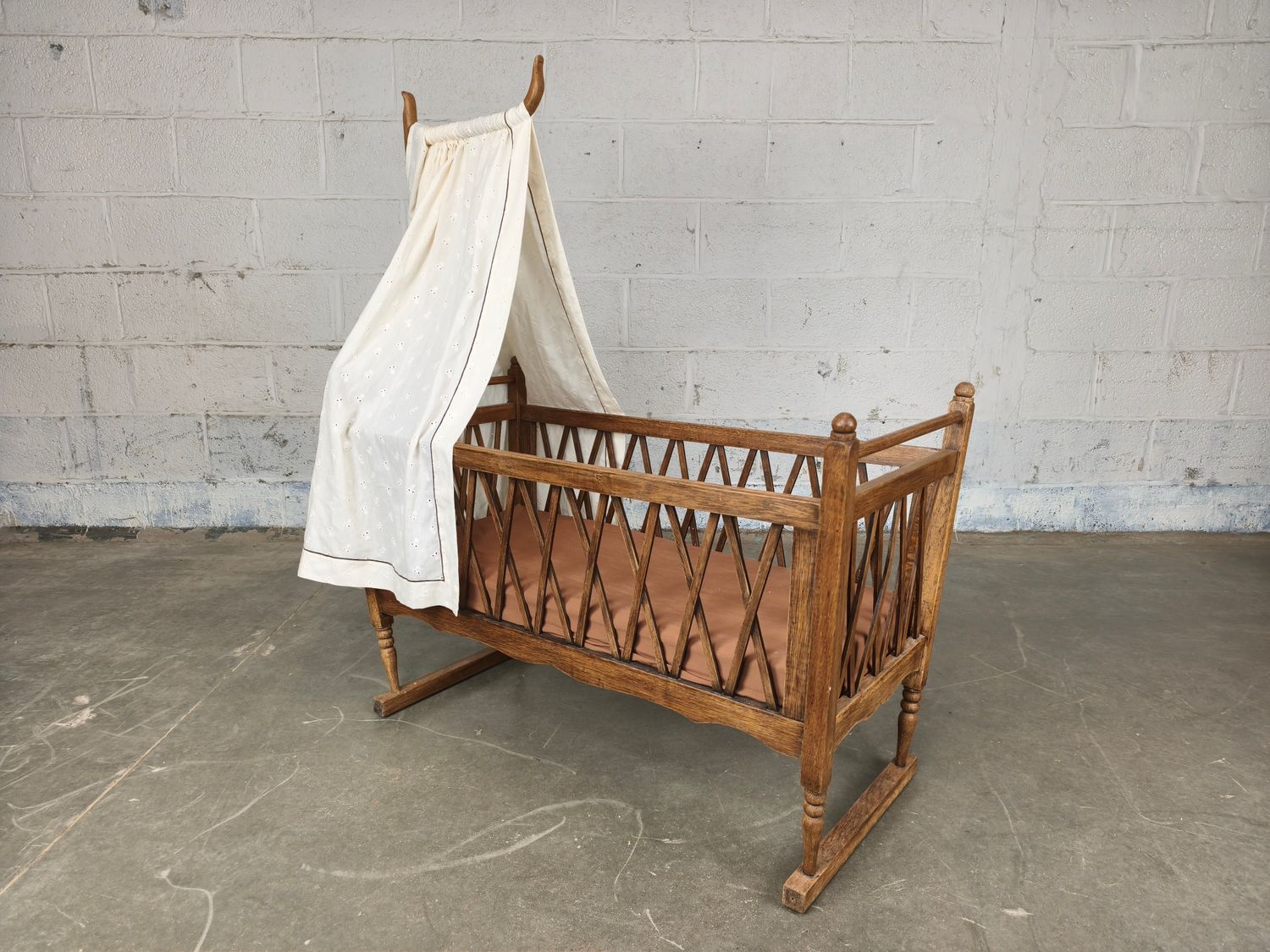 Antique oak crib