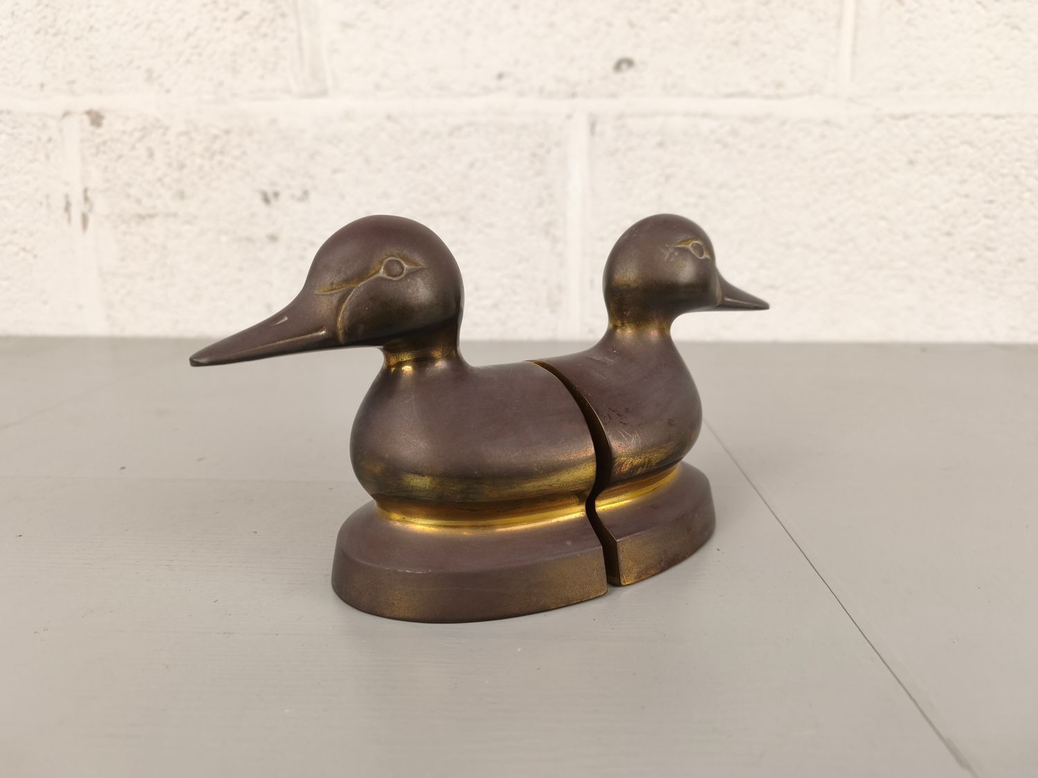 Pair of brass bookends