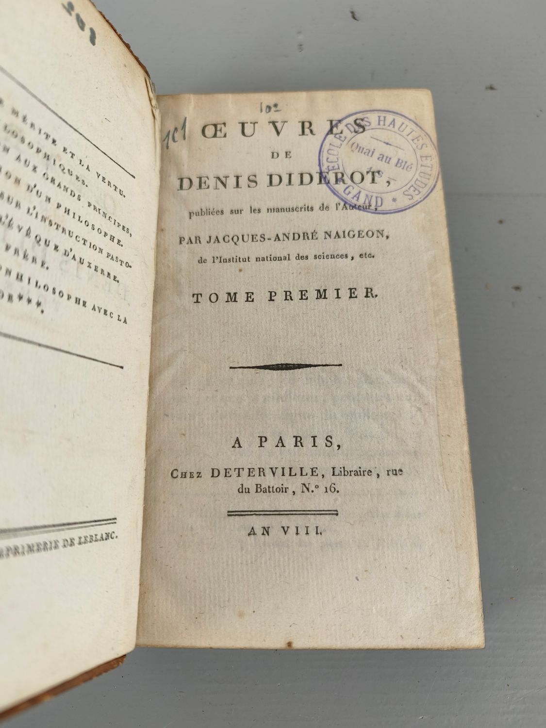Boek - Oeuvres de Denis Diderot - 1800
