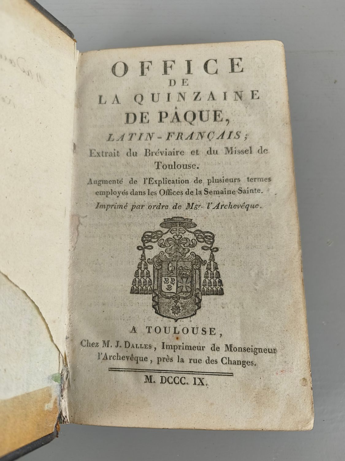Boek - Office de la quinzaine de pâque - 1809