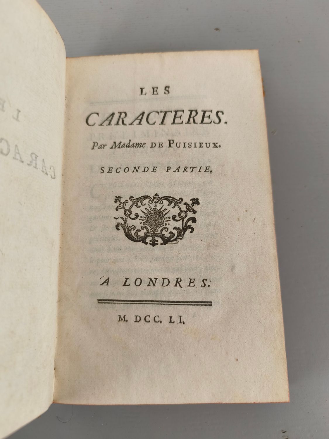 Boek - Les caracteres - Mme De Puisieux - 1751