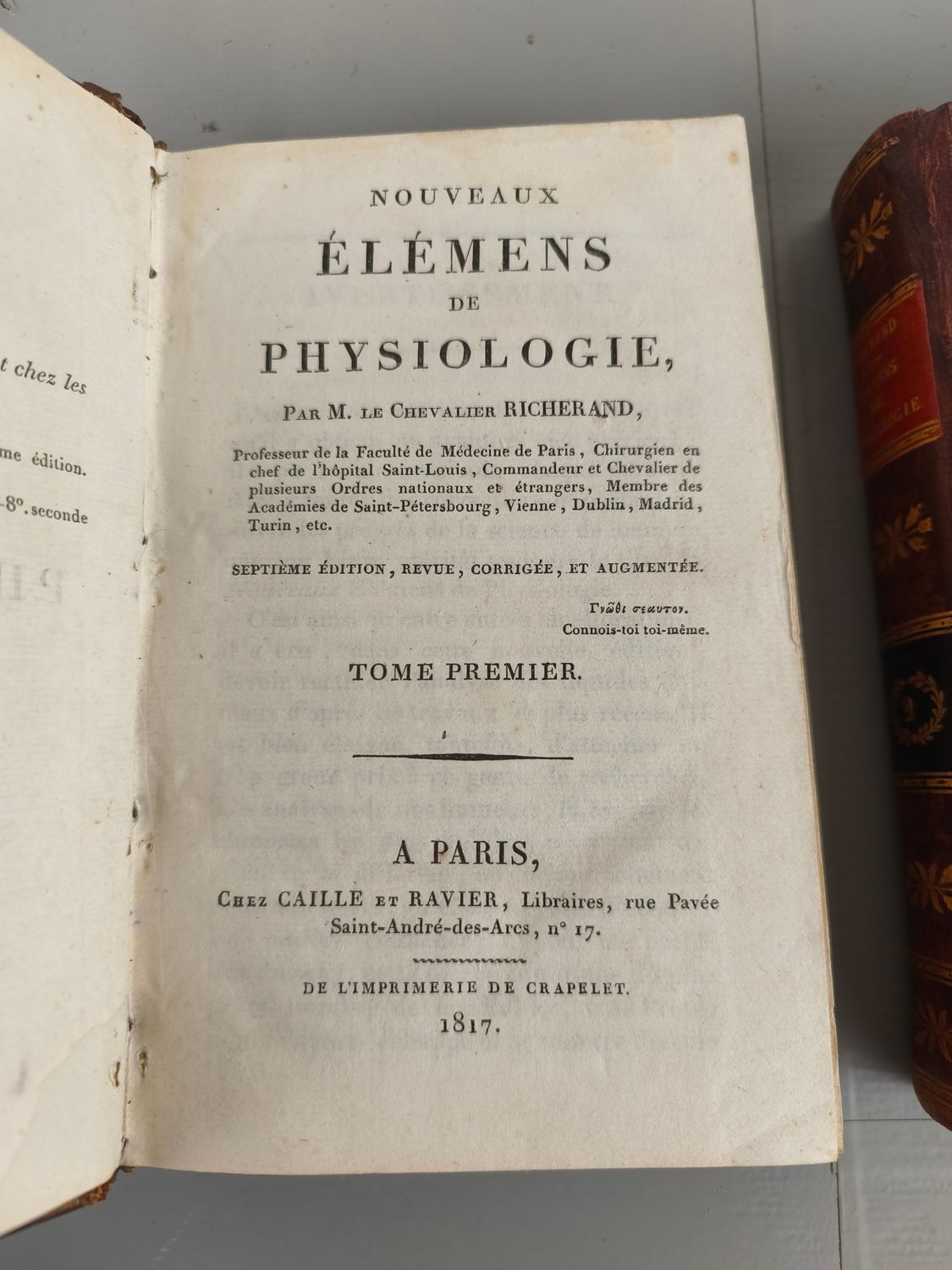 2x boek - Élements de physiologie - Le Chevalier Richerand - 1817