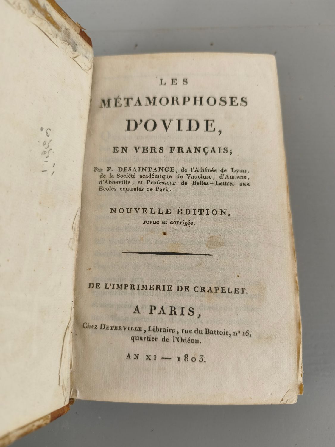 Boek - Les métamorphoses d'ovide - 1803