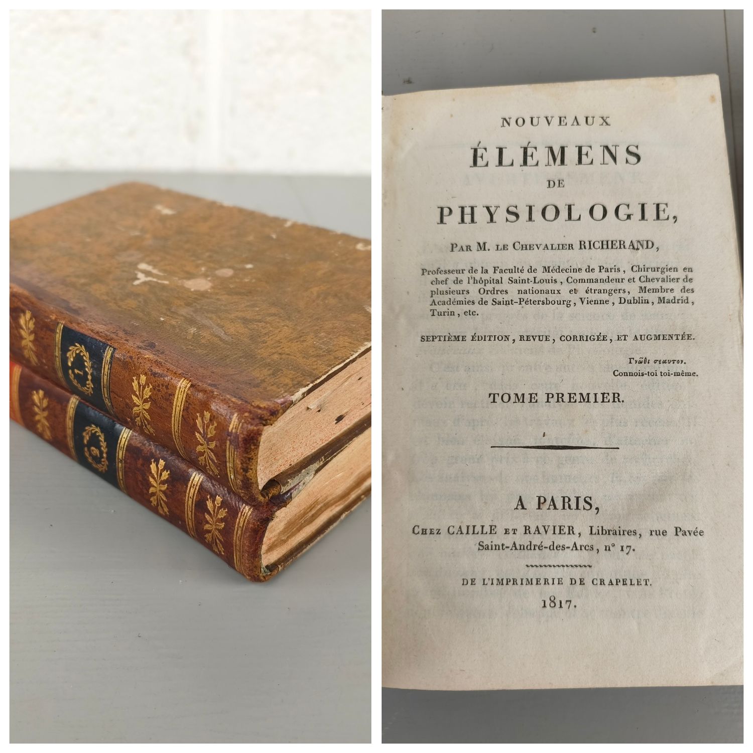 2x boek - Élements de physiologie - Le Chevalier Richerand - 1817