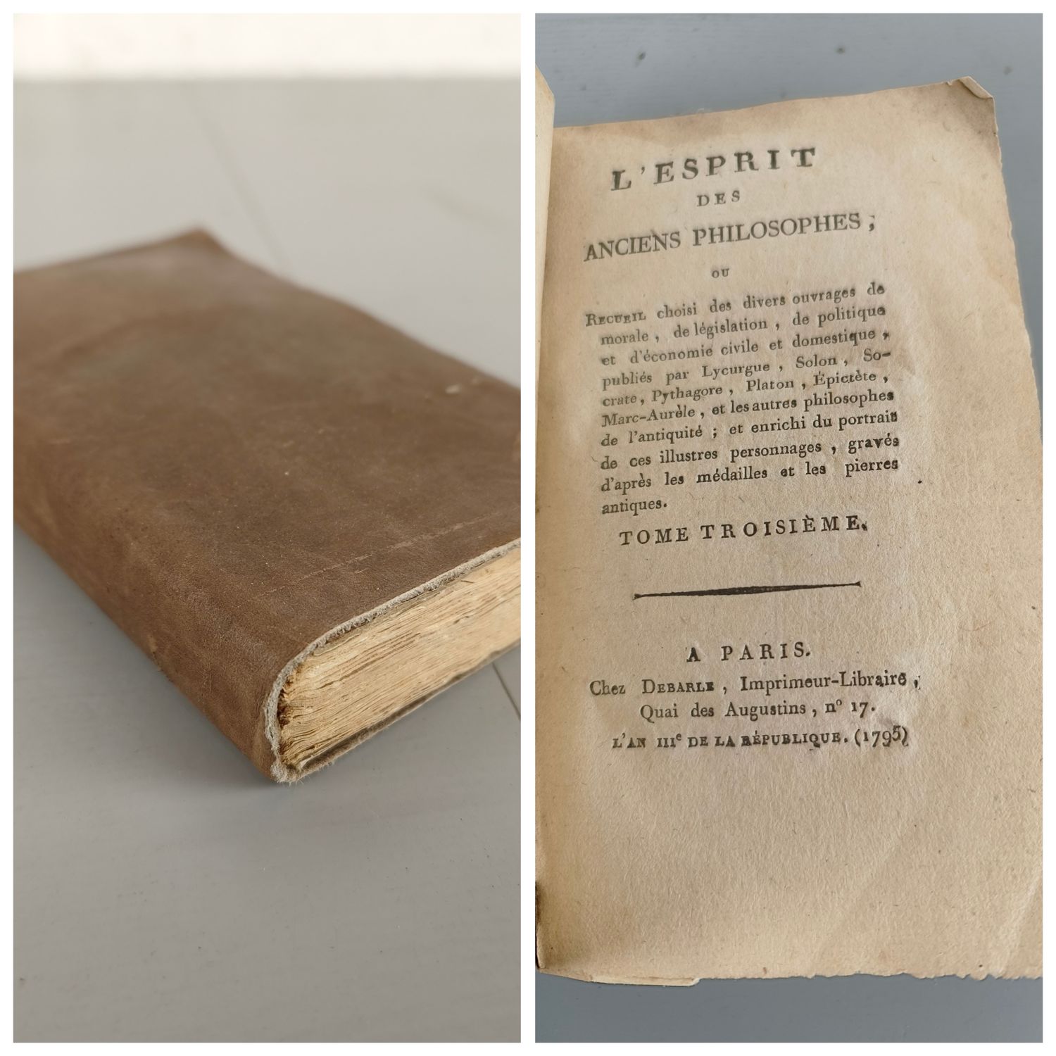 Boek - l'esprit des anciens philosophes - 1795