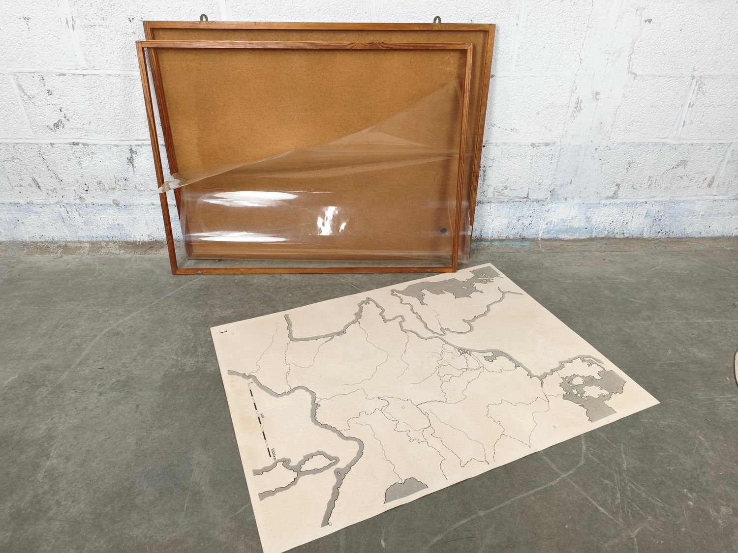 Wooden frame with school poster