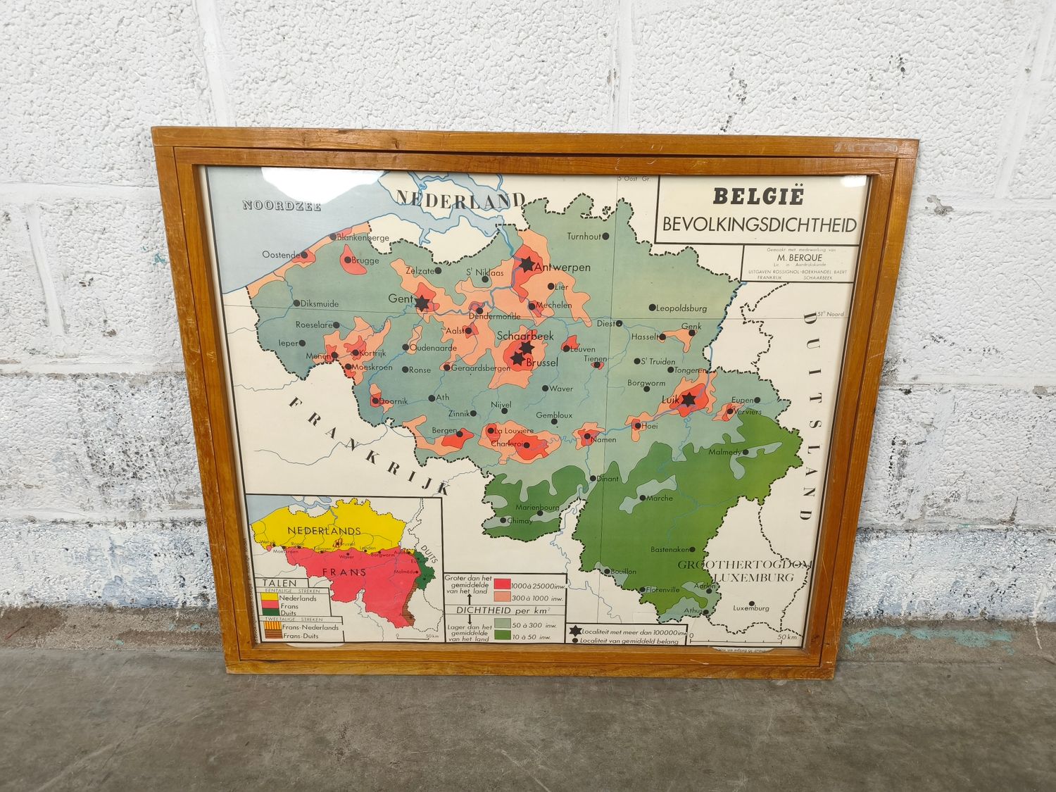 Wooden frame with school posters
