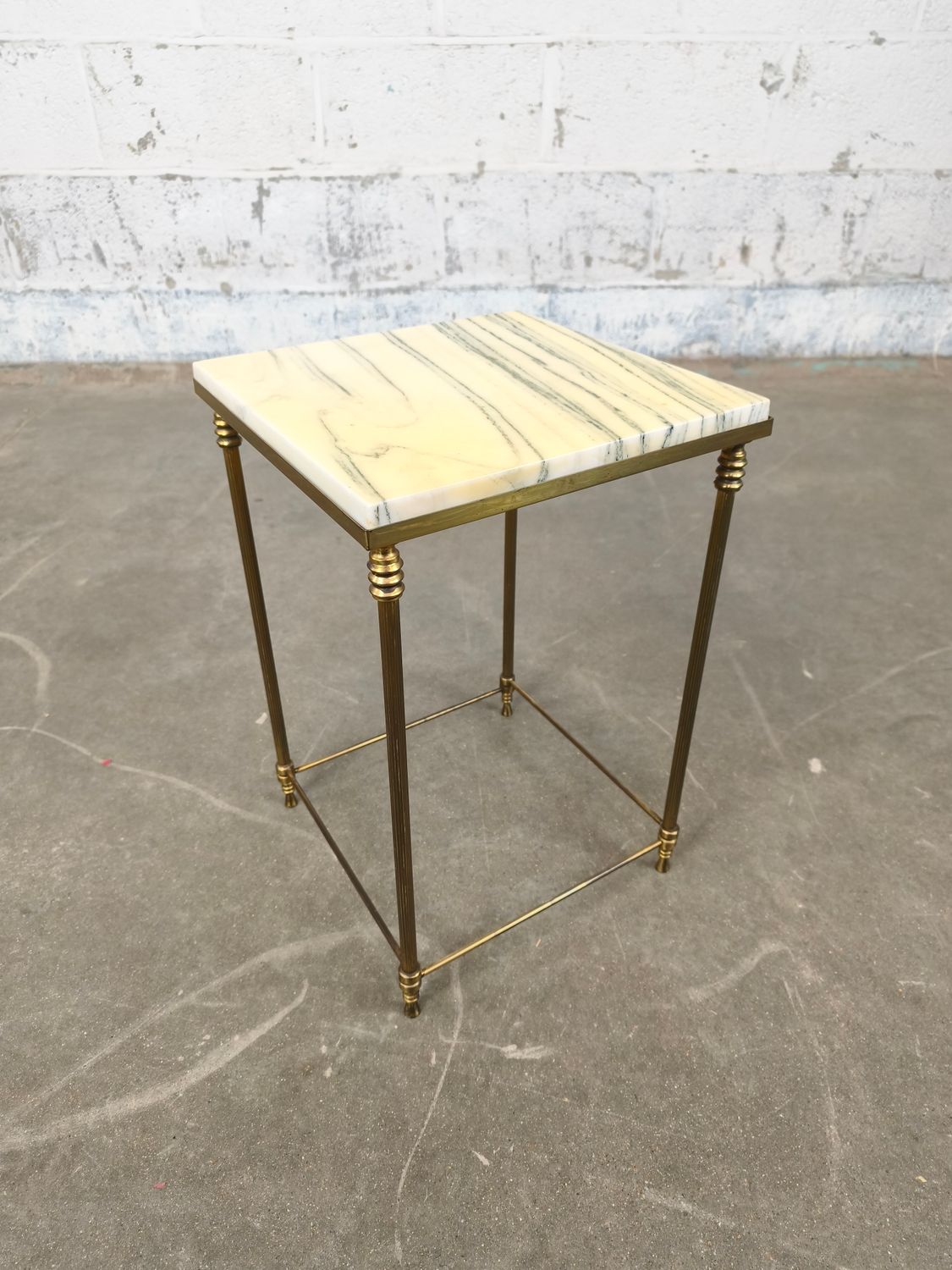 Brass and marble side table
