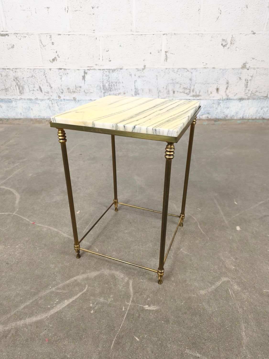 Brass and marble side table