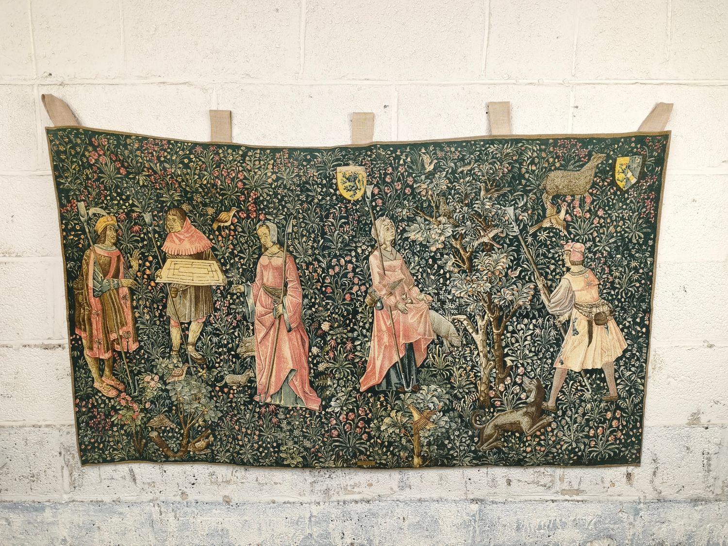 French tapestry reproduction 'La cueillette des fruits'