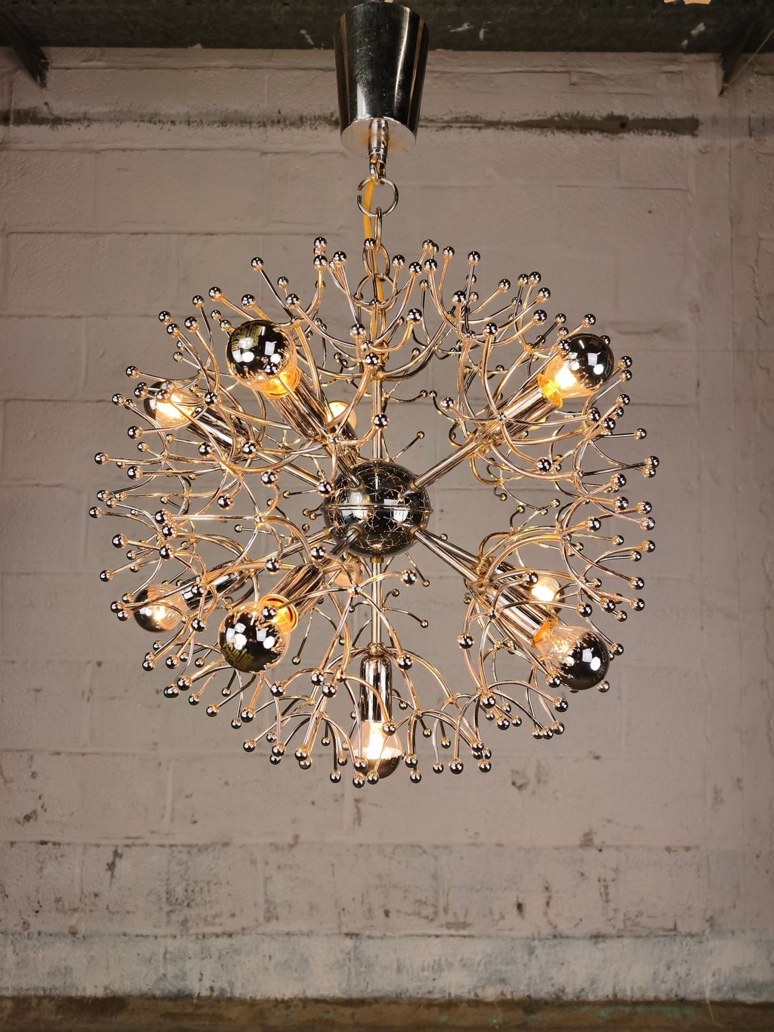 Large vintage sputnik pendant lamp by Gaetano Sciolari