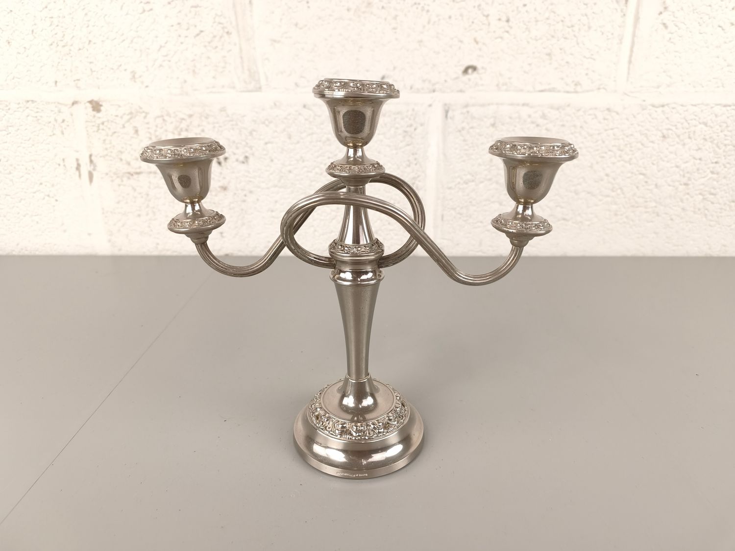 English silver-plated candelabra