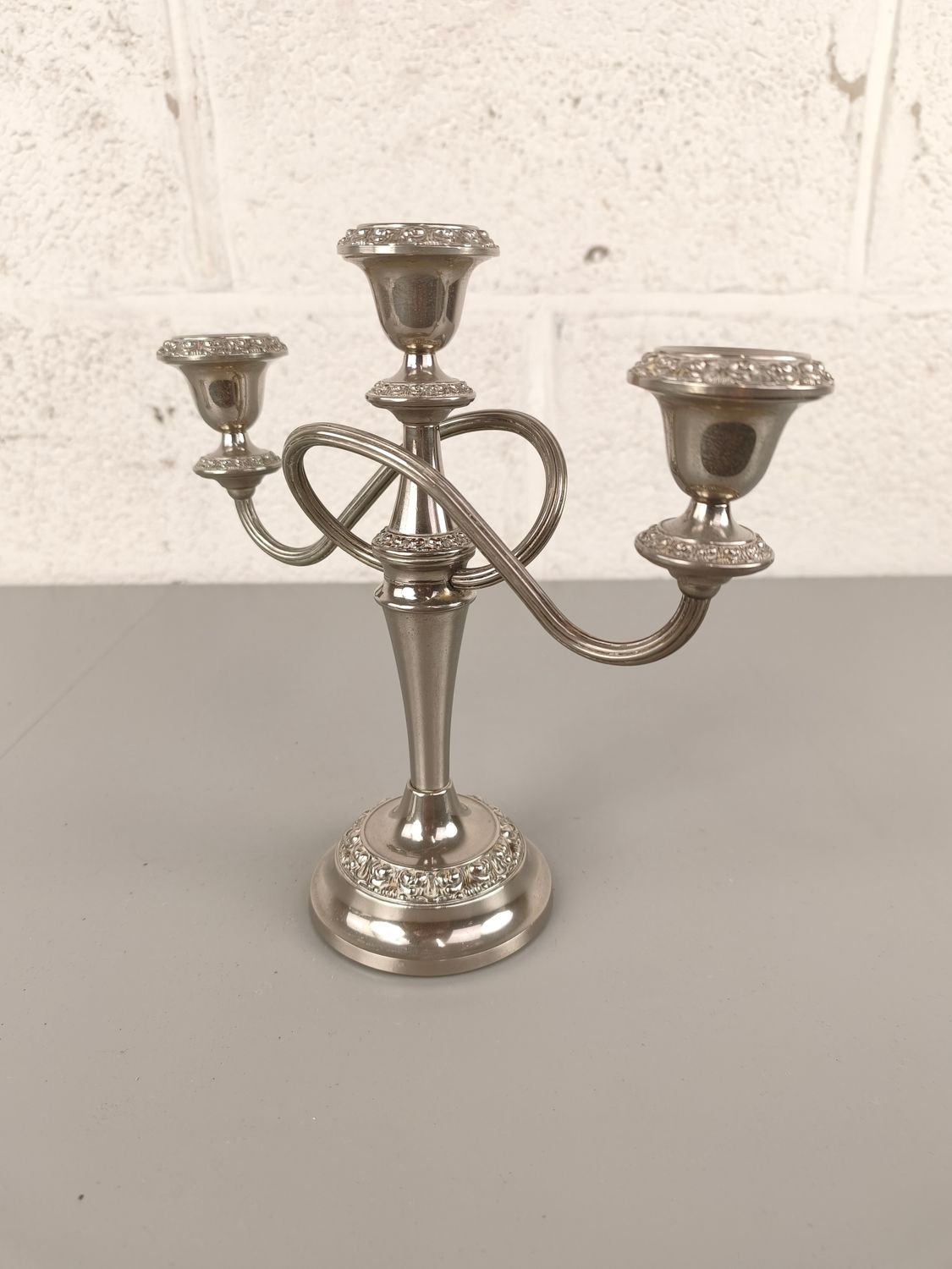 English silver-plated candelabra