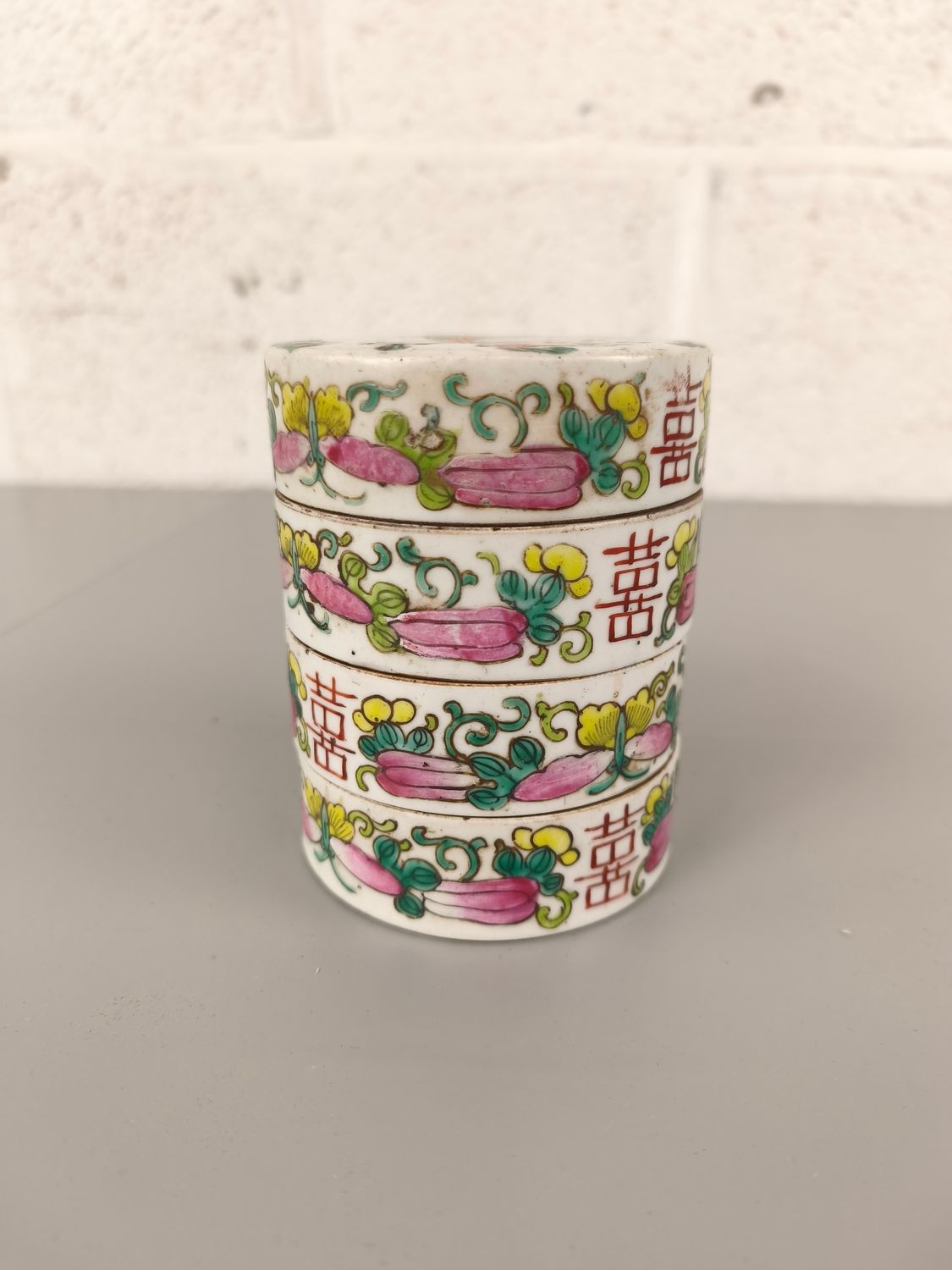 19th century Chinese porcelain stacking boxes