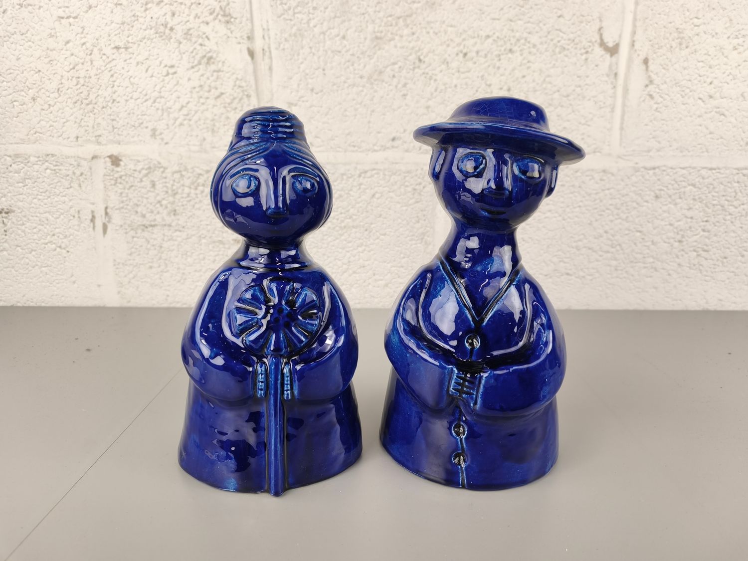 Pair of vintage ceramic J.F. Belarti statues
