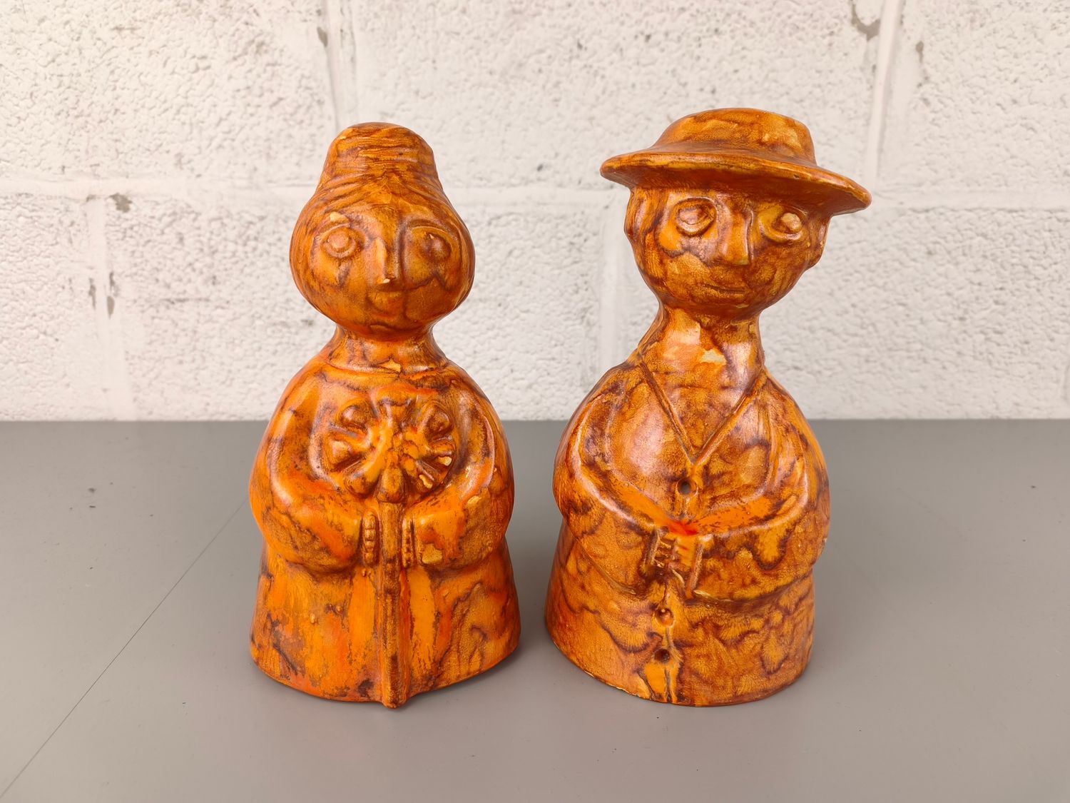 Pair of vintage ceramic J.F. Belarti statues
