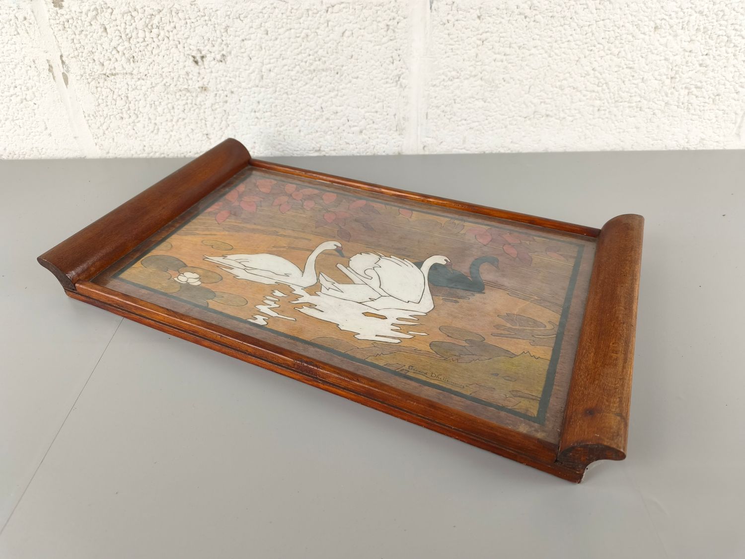 Wooden art deco tray