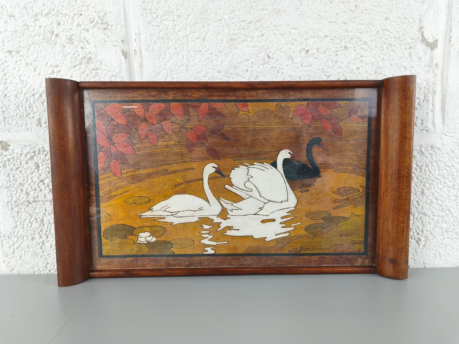 Wooden art deco tray