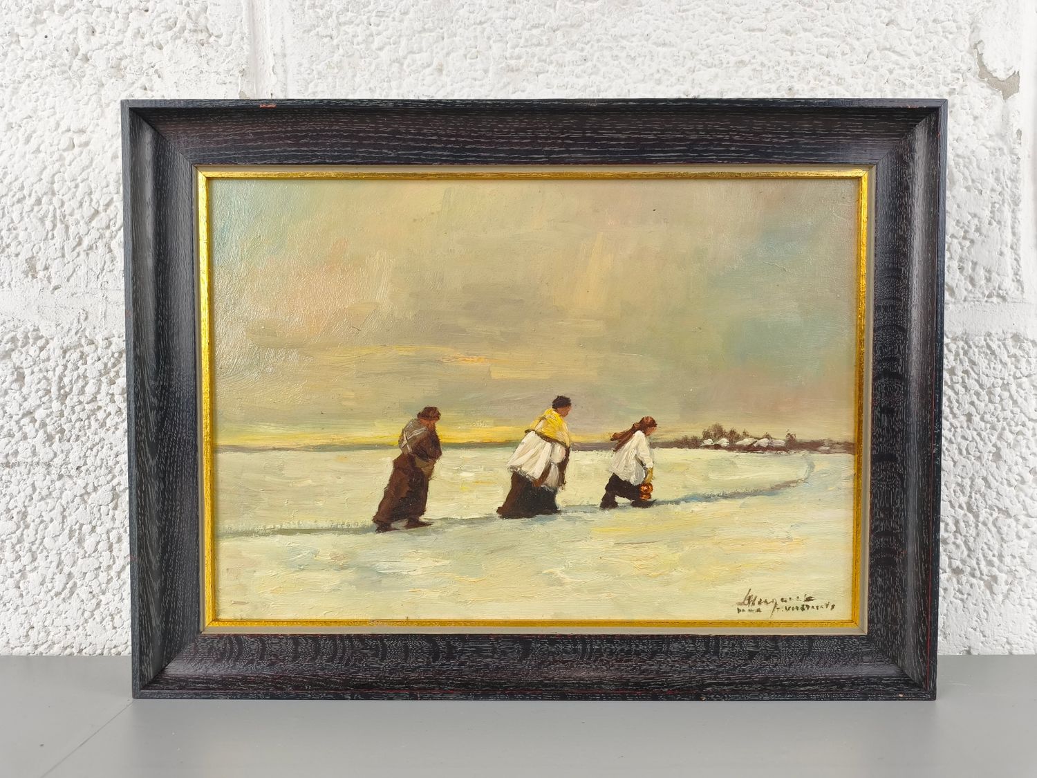 Painting - people in the snow