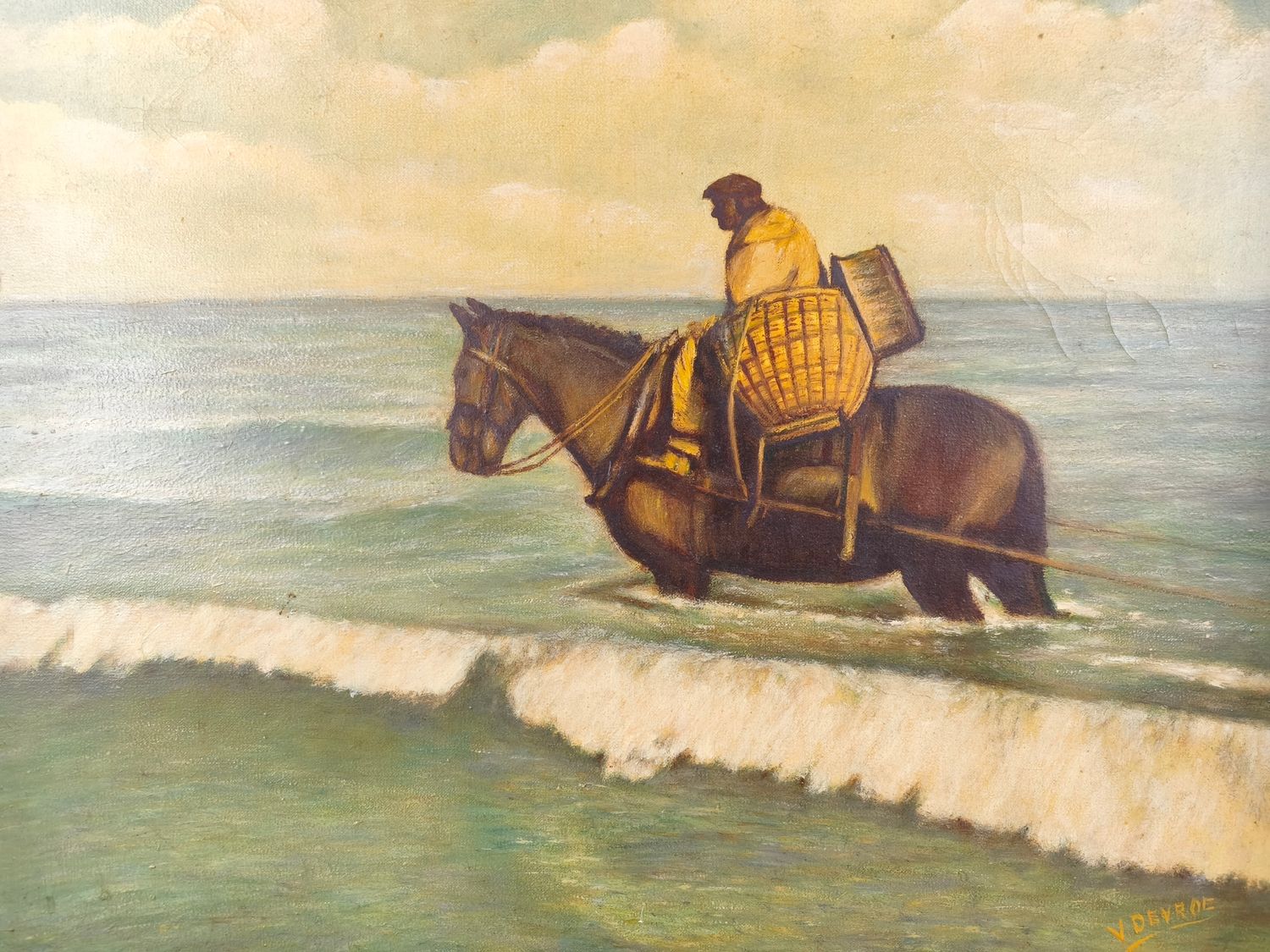 V. Devroe - shrimp fisherman on horseback