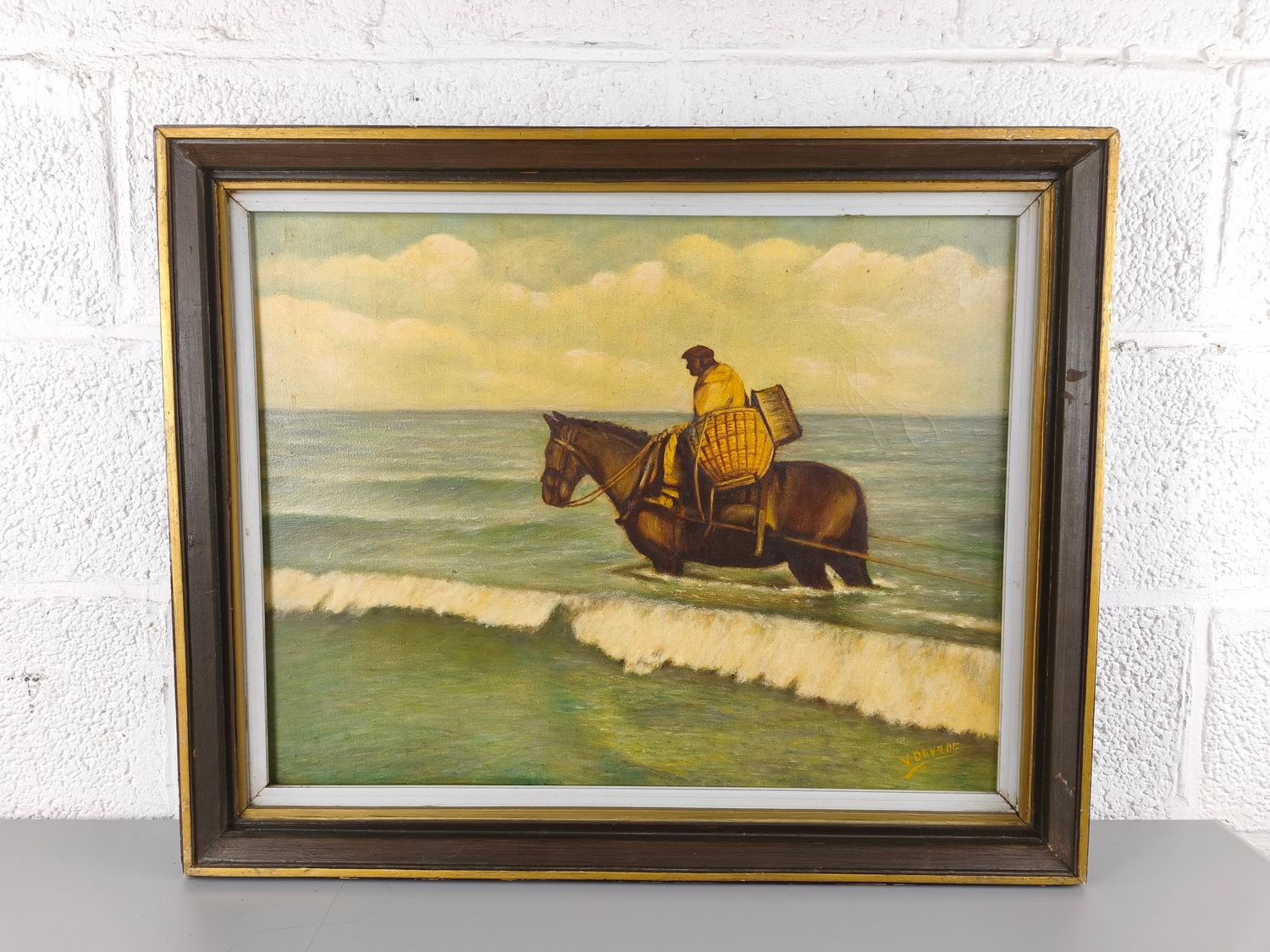 V. Devroe - shrimp fisherman on horseback