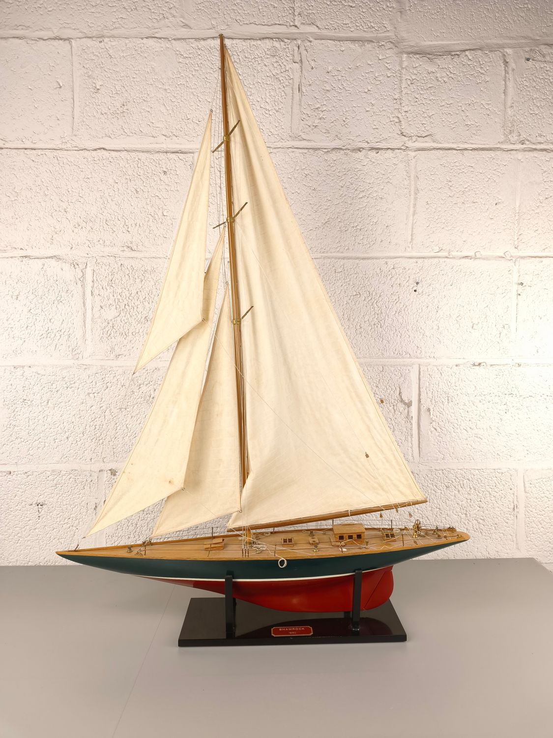 Large wooden miniature sailing ship
