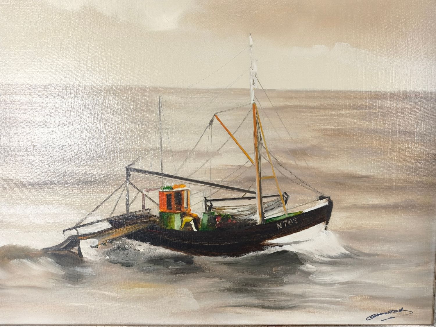 Painting - fishingboat Nieuwpoort