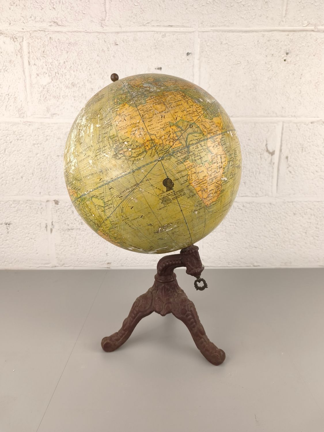 Antique chalk globe by D. Windels