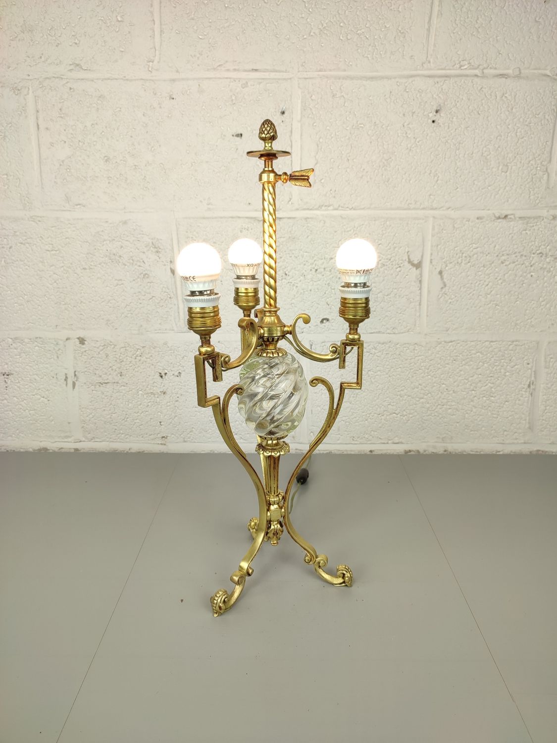 Antique gilt bronze table lamp