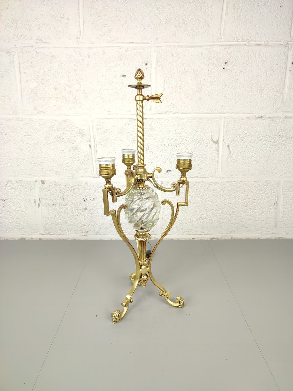 Antique gilt bronze table lamp